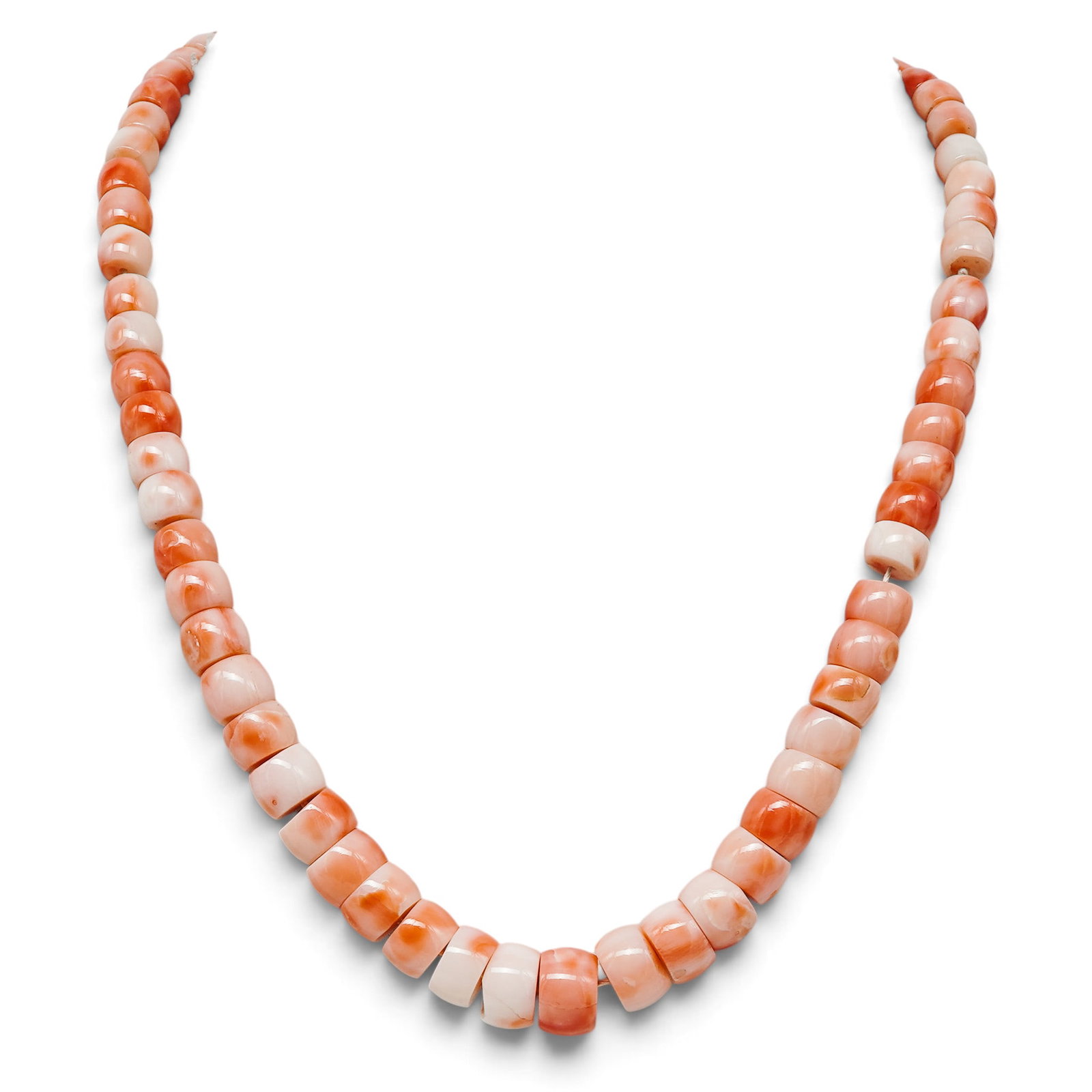 Vintage 18K Gold Angel Skin Coral Beaded Necklace (1 of 4)