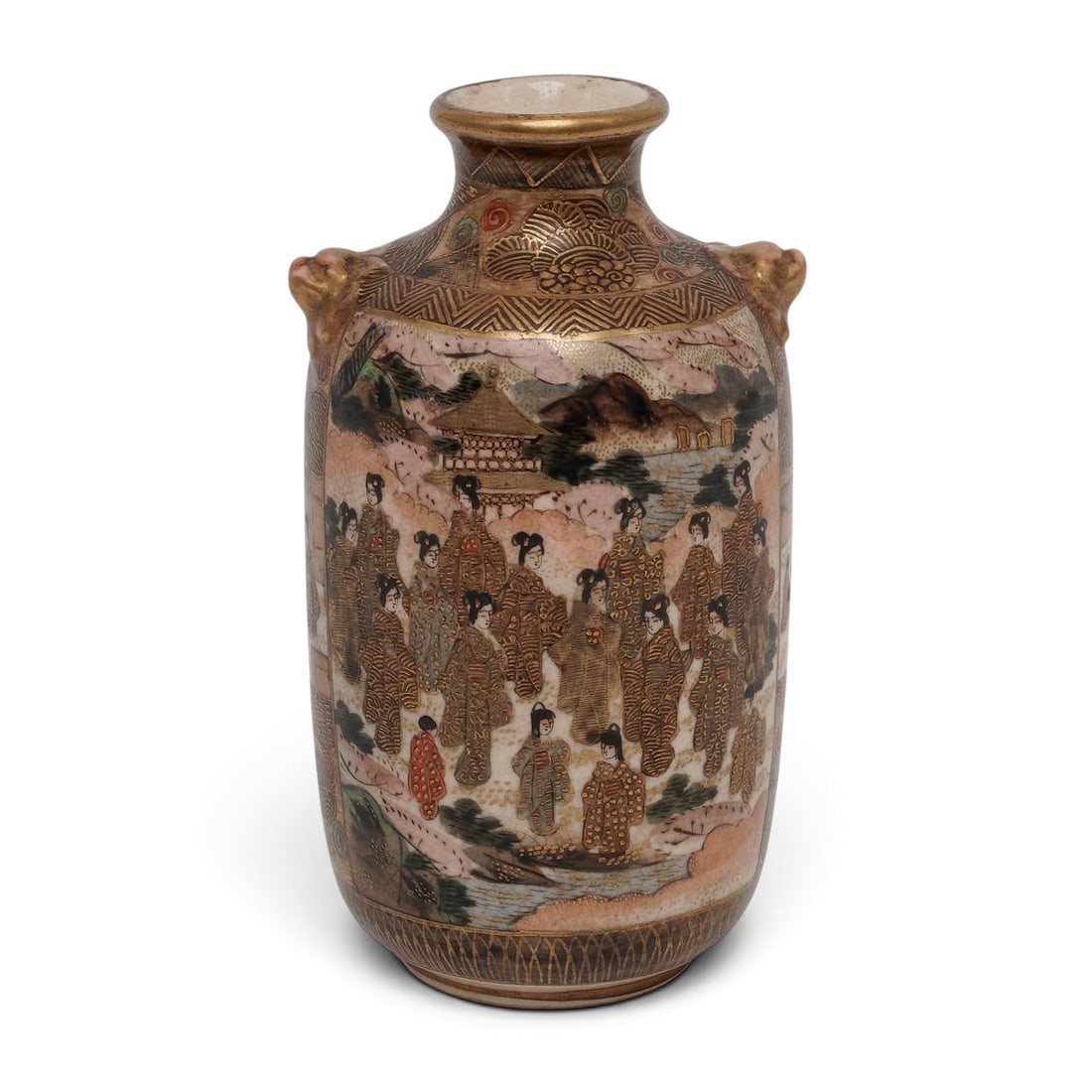 Antique Japanese "Shimazu Clan Crest" Satsuma Vase (1 of 6)