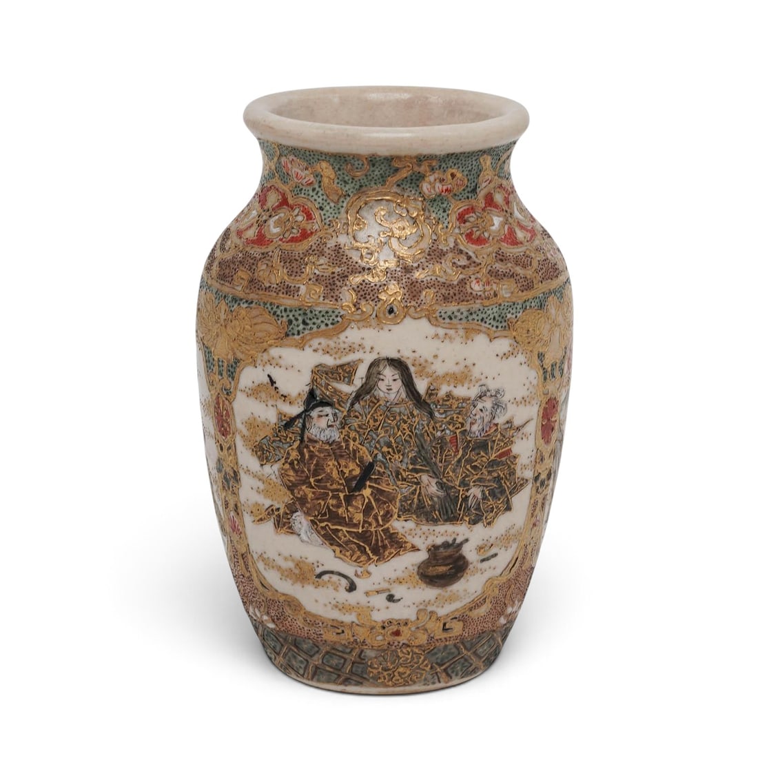 Antique Meiji Japanese Satsuma Vase (1 of 8)