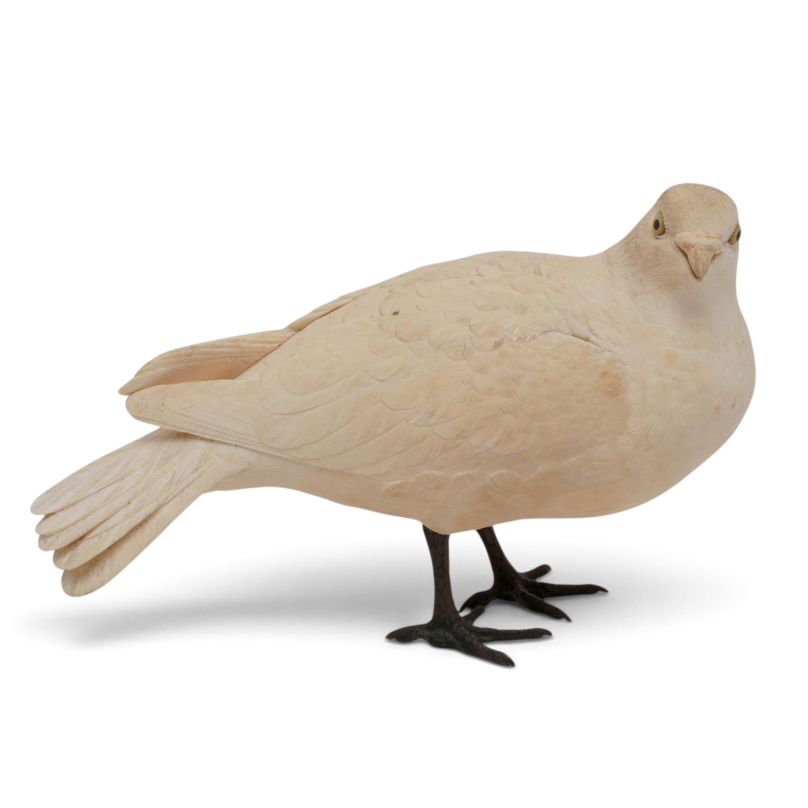 Antique Japanese Carved Bone Dove Figurine (1 of 6)
