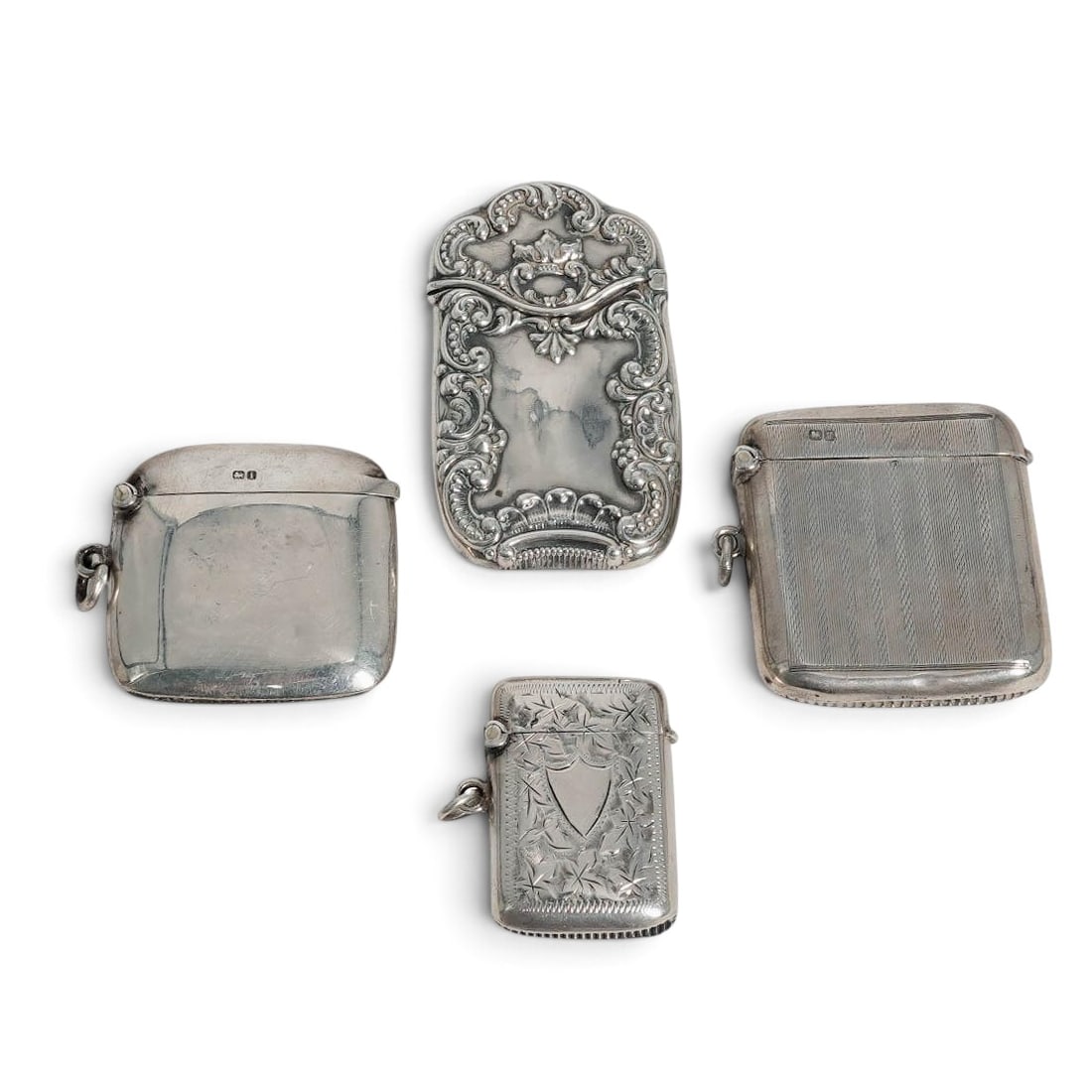 (4 pc) Sterling Silver Antique Match Safes (1 of 6)