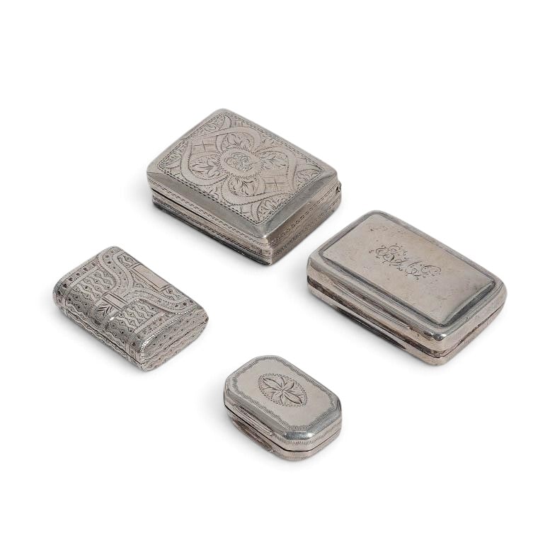 (4 pcs) Antique English Vinaigrette Boxes (1 of 8)