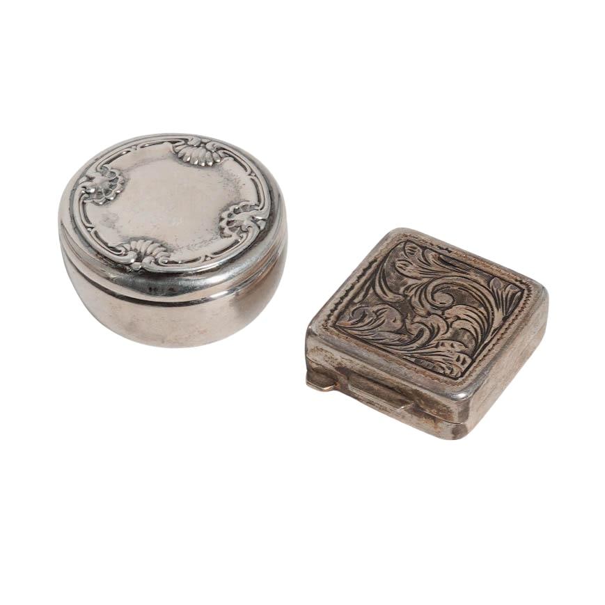 (6 pcs) Antique Sterling Silver Snuff Boxes - 3
