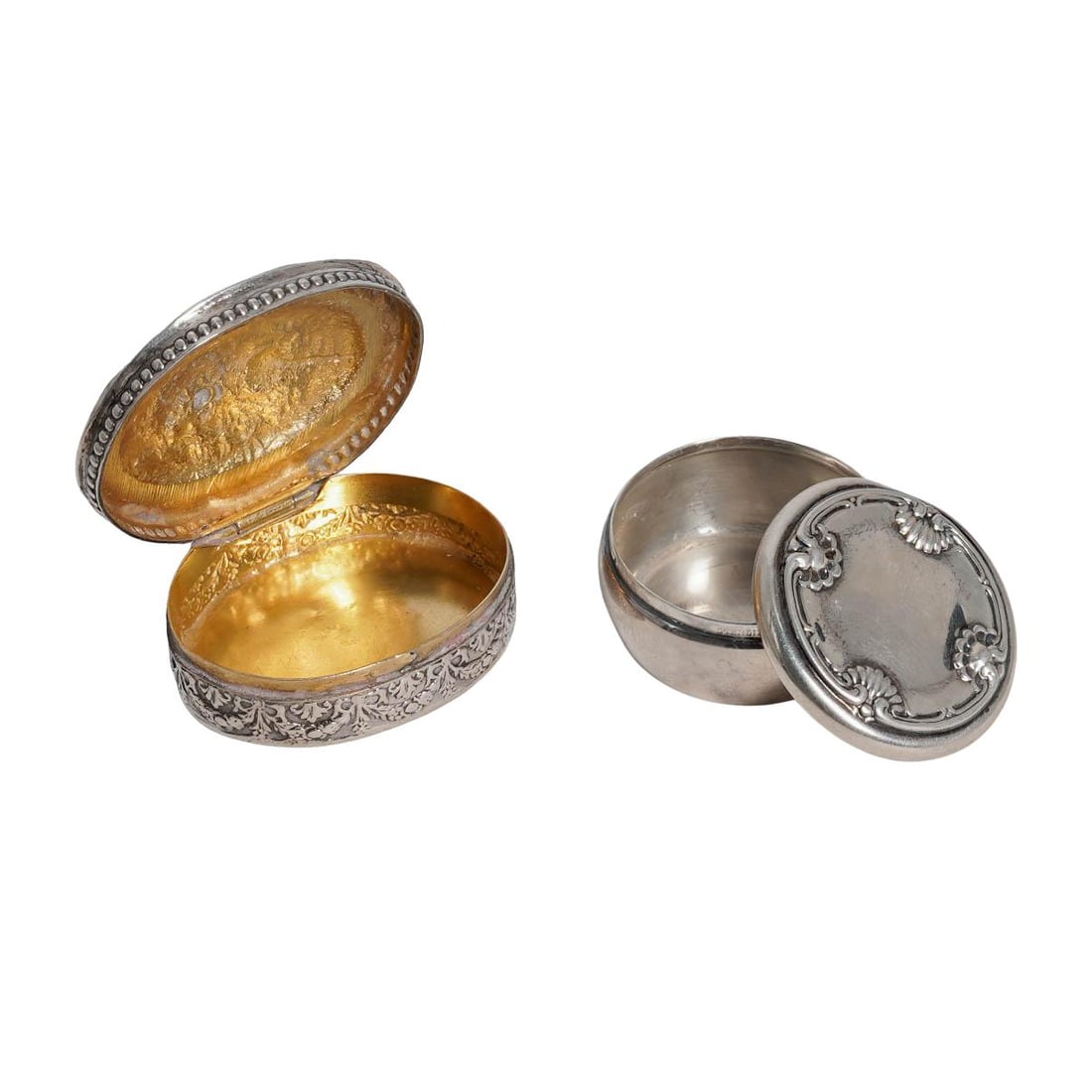 (6 pcs) Antique Sterling Silver Snuff Boxes - 4