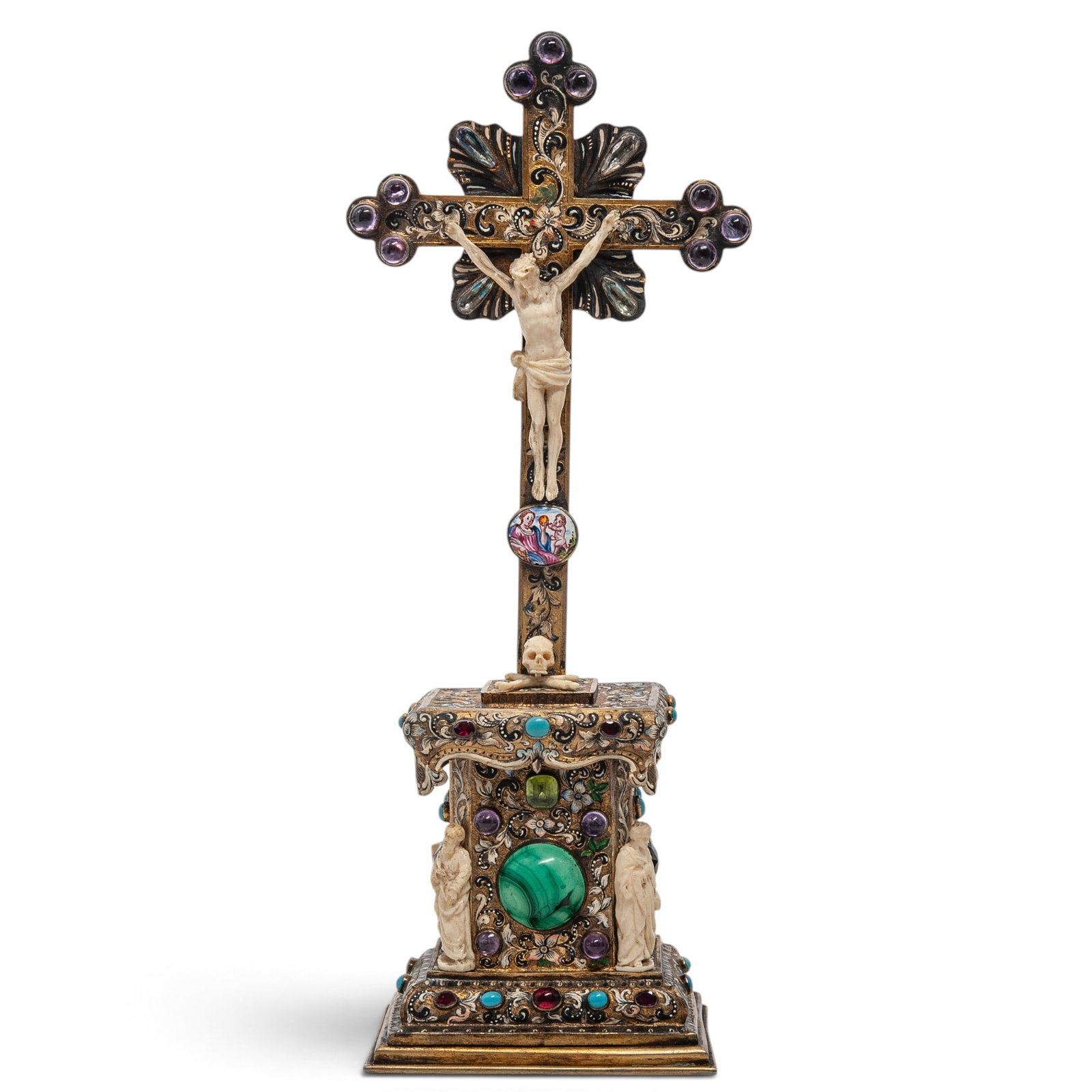 Antique Christian Golgotha French Traveling Altar Crucifix (1 of 16)