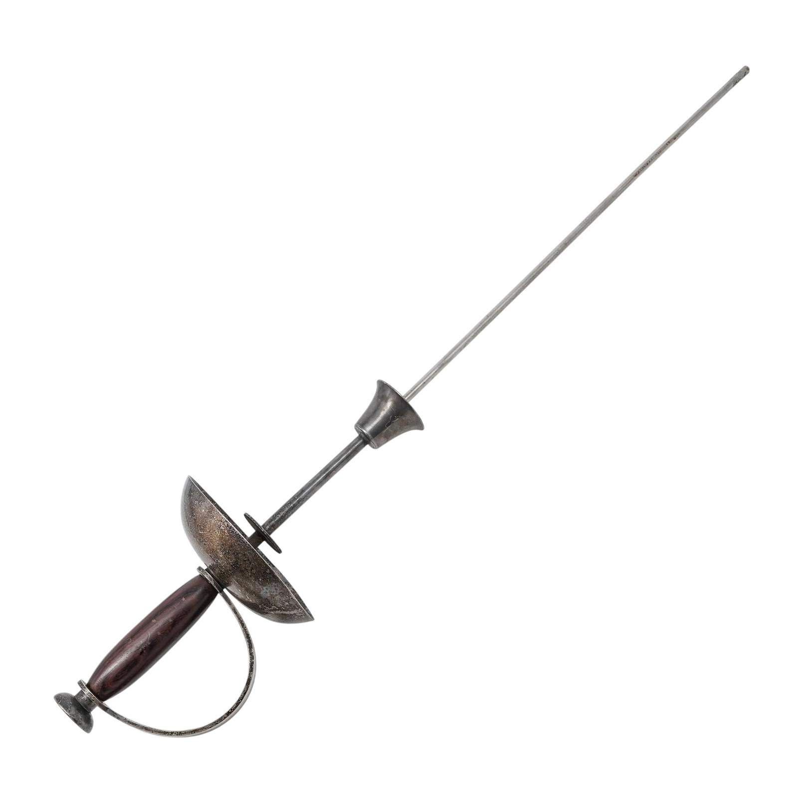 Antique Century Spanish Cup-Hilt Rapier: Antique Century Spanish Cup-Hilt Rapier 17th-18th century, Spain Artist/Designer/Manufacturer: Unknown Marking(s); notes: none Materials: steel, metal, wood Cataloger Note: Spanish cup-hilt rapier