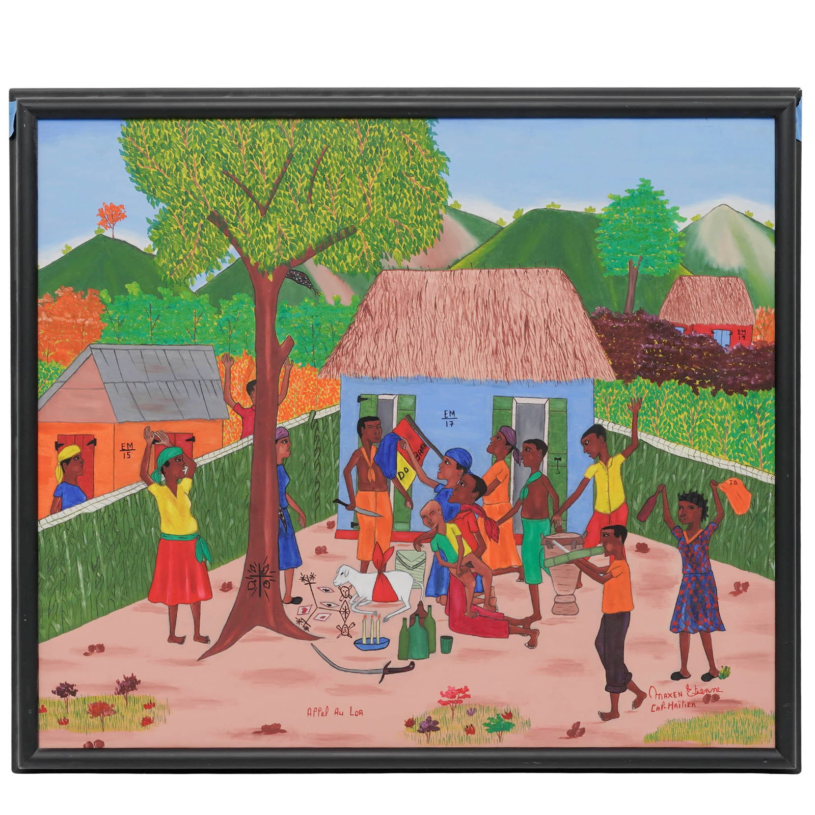 Ex Christie’s Maxen Etienne (Haitian, 20th cent.) Oil on Board "Appel Au Loa" (1 of 7)
