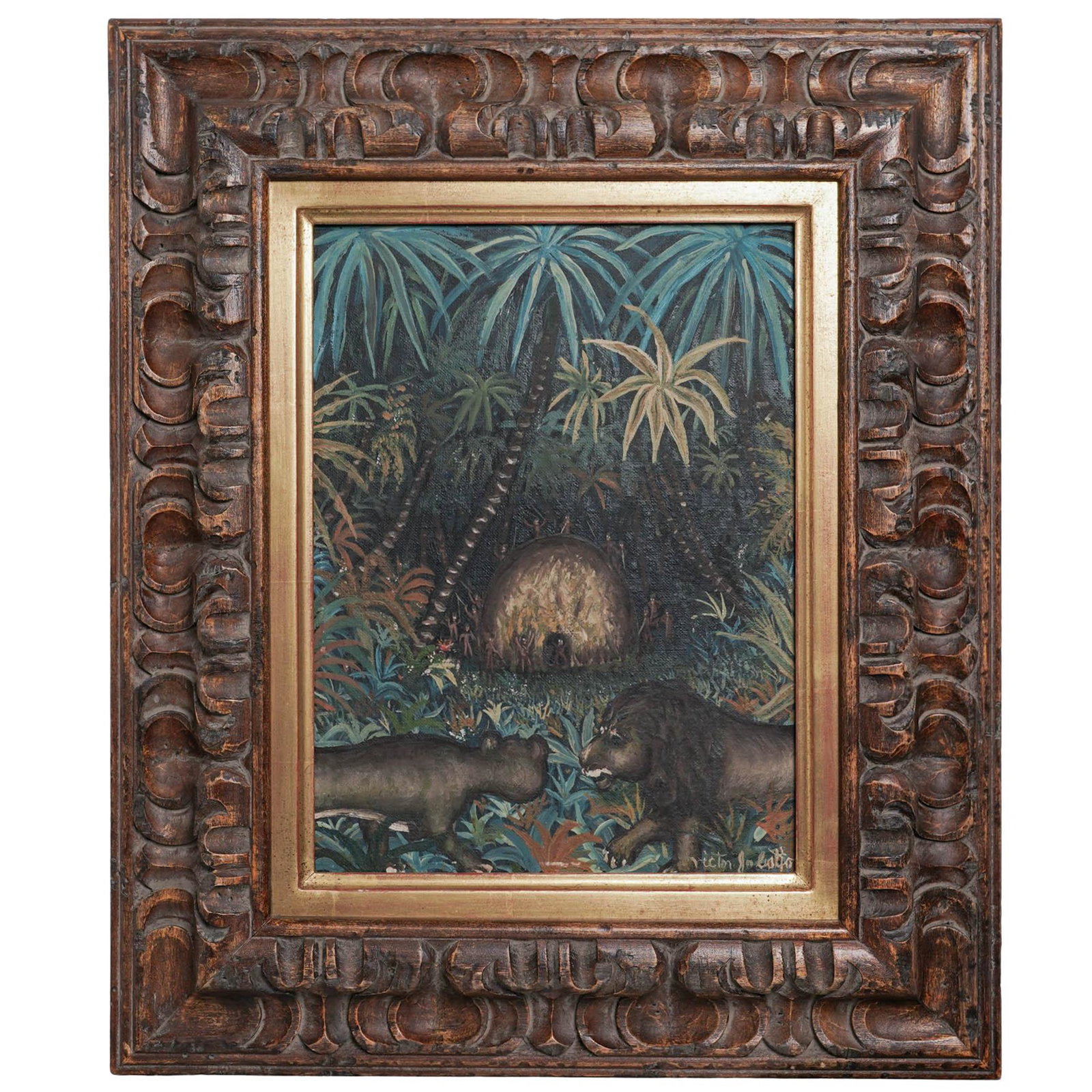 Victor Joseph Gatto (American, 1890-1965) "Native Hut" Oil on Canvas Board (1 of 6)