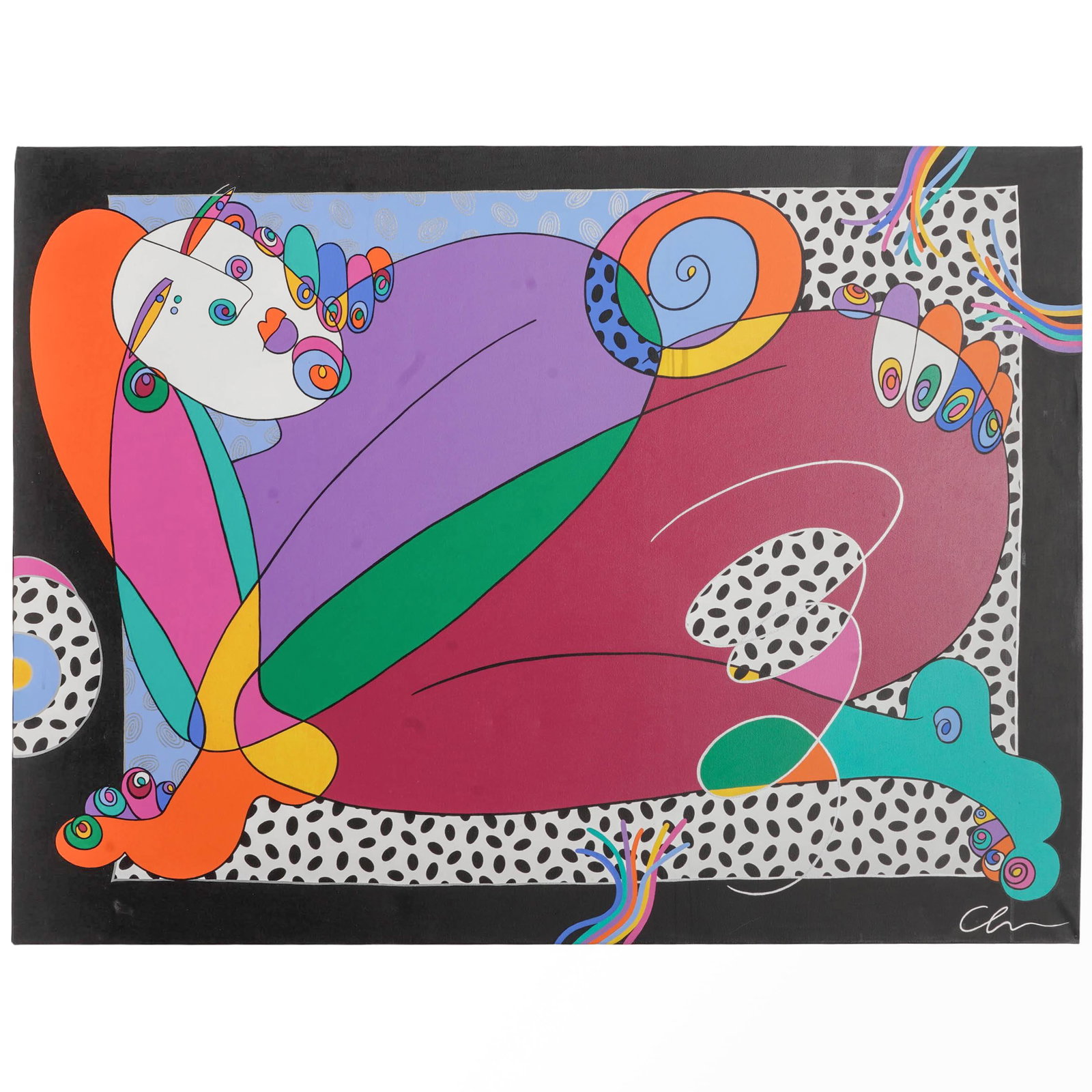 Julie Chaleff (American, b. 1957) Acrylic on Canvas Painting: Julie Chaleff (American, b. 1957) Acrylic on Canvas Painting 20th century, USA Artist/Designer/Manufacturer: Julie Chaleff (American) Marking(s); notes: Signed lower left; Florida-based postmodern art