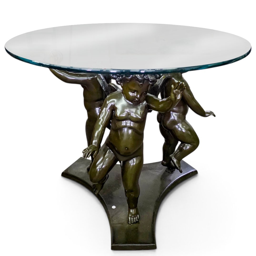 After Auguste Moreau (French, 1834-1917) Bronze Cherub Table (1 of 9)