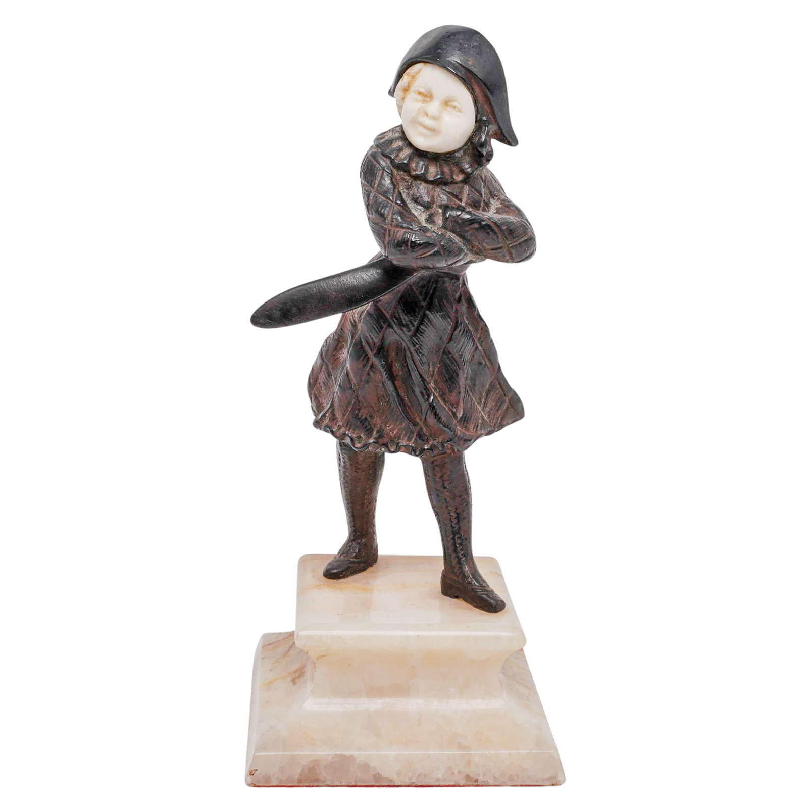 Antique French Bronze and Carved Bone Pierrot Sculpture (1 of 5)