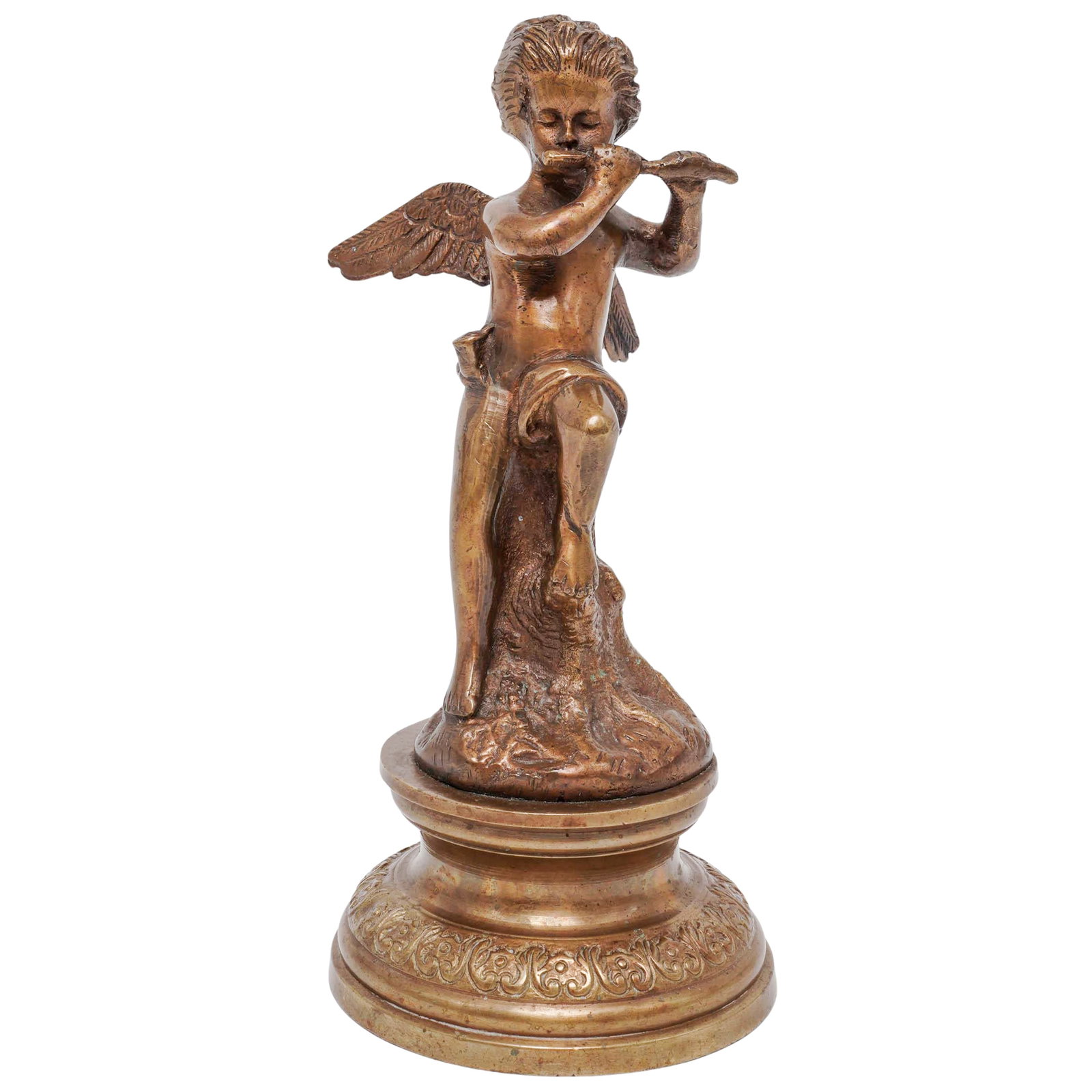 Vintage Gilt Bronze Cherub Playing Flute Figurine (1 of 6)