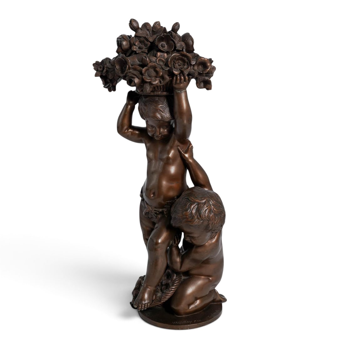 Charles Cumberworth (French, 1811-1852) Bronze Cherubs Sculpture: Charles Cumberworth (French, 1811-1852) Bronze Cherubs Sculpture 19th Century, France Artist/Designer/Manufacturer: Charles Cumberworth (French, 1811-1852), executed by Vauvray Frères, Paris. Marking