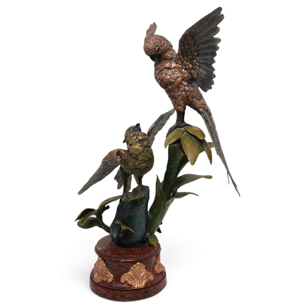 Rossi Style Cold Painted Bronze Cockatiels Sculpture (1 of 5)