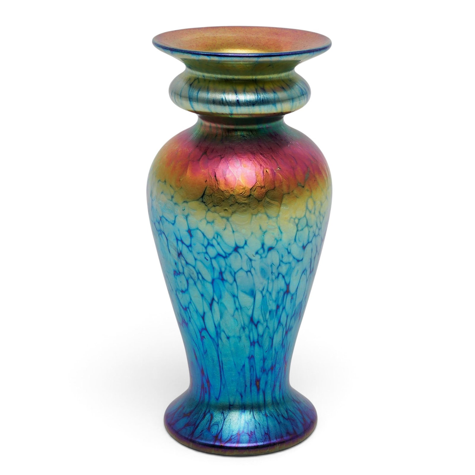 Lundberg Studios Multi-Color Iridescent Art Glass Vase (1 of 3)