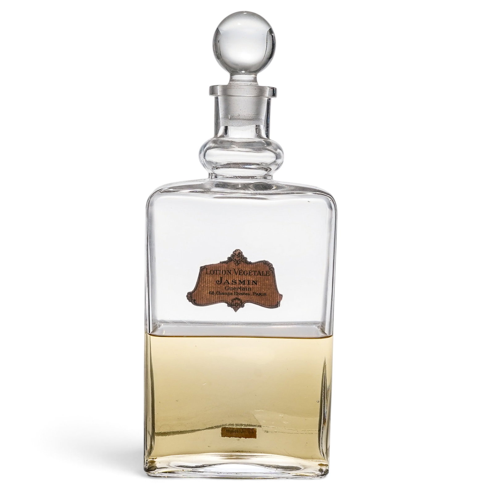 Guerlain "Lotion Végétale" Jasmin Bottle: Guerlain "Lotion Végétale" Jasmin Bottle Early-Mid 20th Century, France Artist/Designer/Manufacturer: Guerlain. Marking(s): Label marked “Lotion Végétale,” “Jasmin,” and “68, Cha