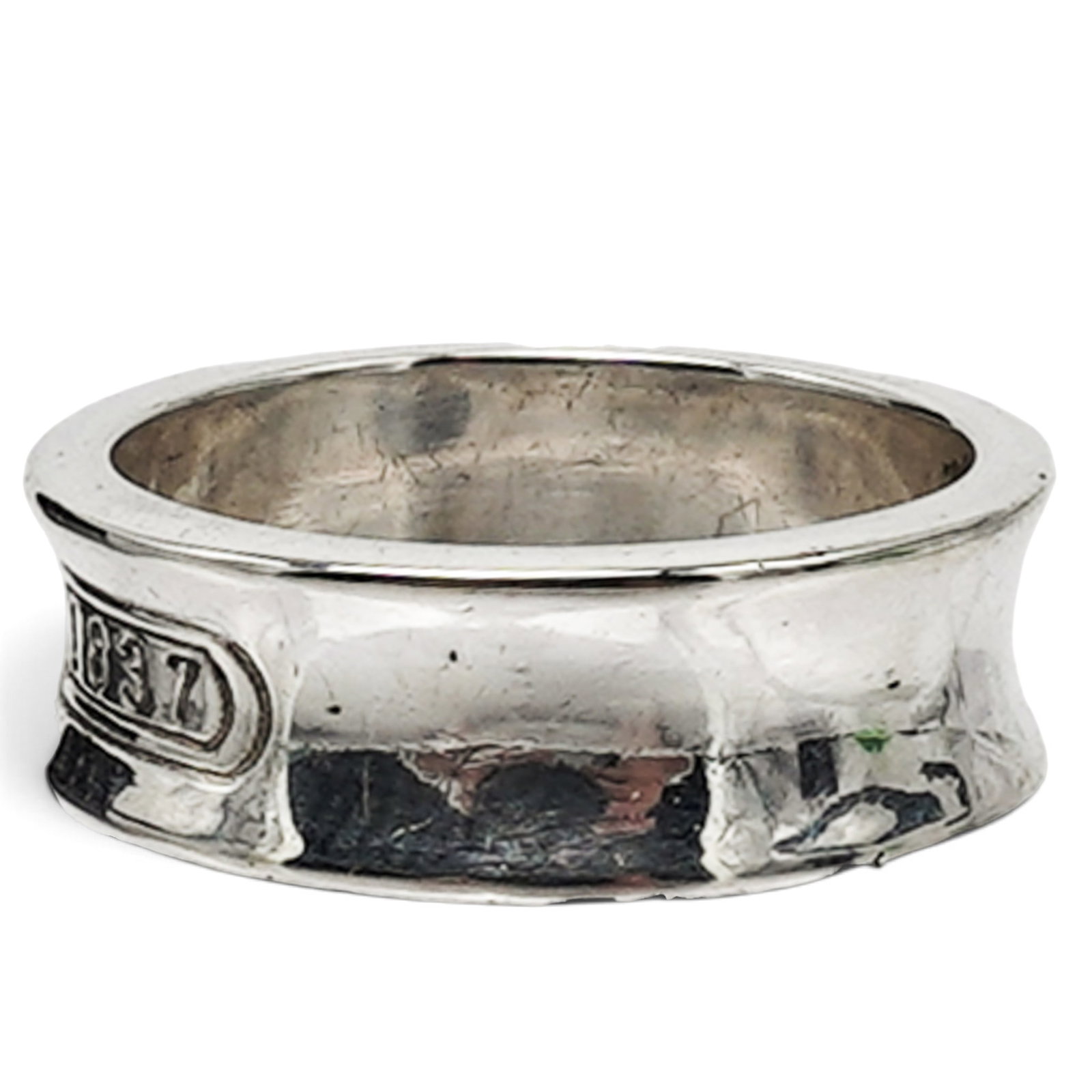 Tiffany & Co. Style Sterling Silver Band Ring: Tiffany & Co. Style Sterling Silver Band Ring 21st Century, USA Artist/Designer/Manufacturer: Unknown. Marking(s): “925” and “1837.” Materials: Sterling silver. Cataloger Note: Sterlin