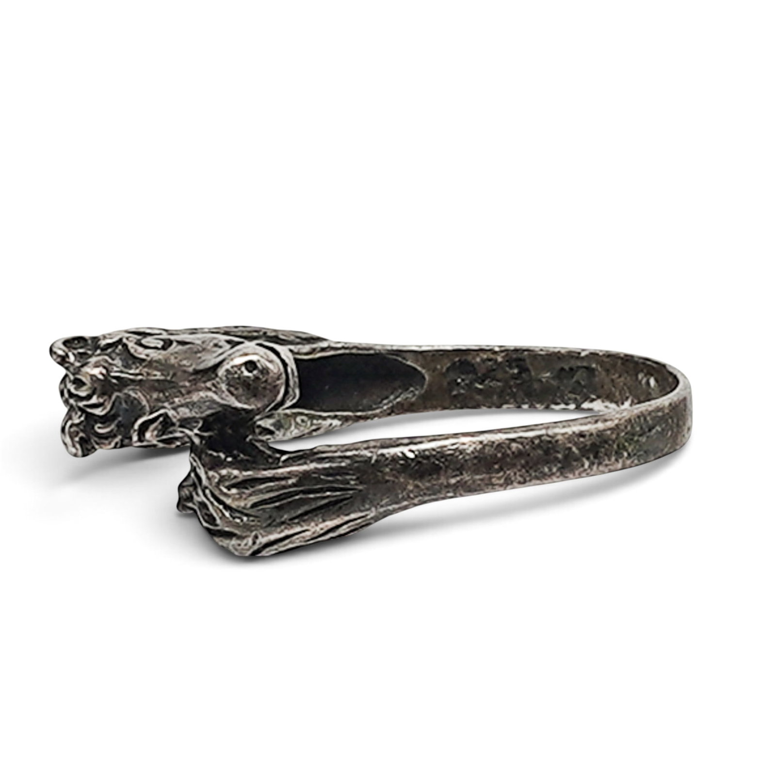 Signed Sterling Silver Horse Head Ring: Signed Sterling Silver Horse Head Ring 21st Century, USA Artist/Designer/Manufacturer: Unknown. Marking(s): “925” and unidentified maker’s mark. Materials: Sterling silver. Cataloger Note: S