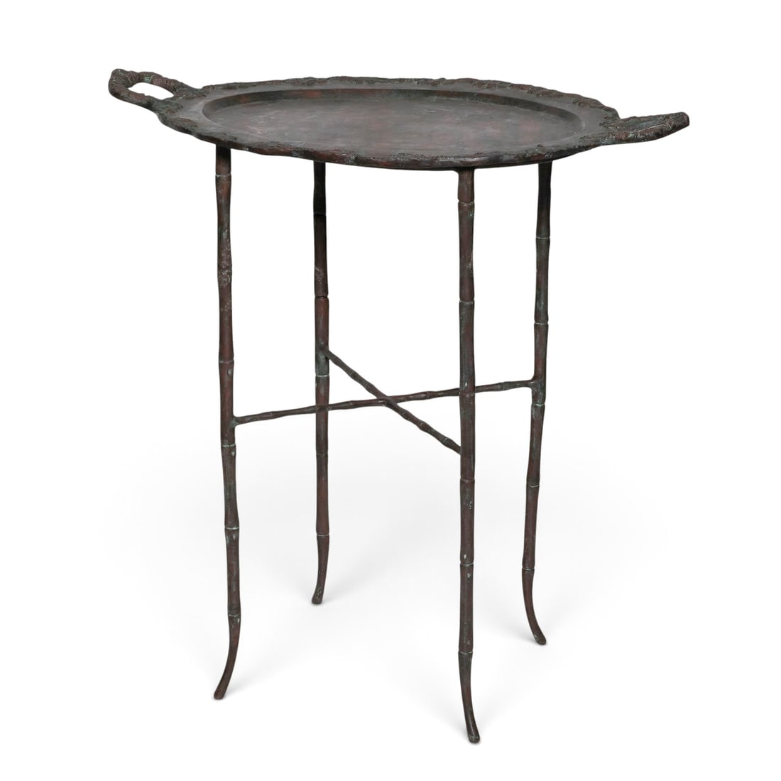 Maitland Smith Bronze Faux Bamboo Tray Table (1 of 9)