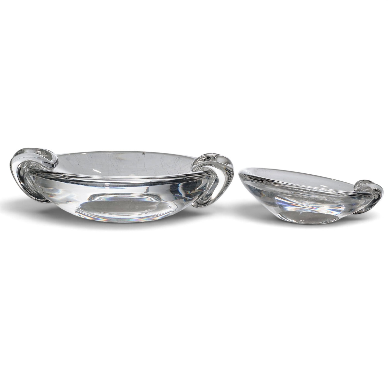 (2 pc) Steuben Crystal Ashtrays (1 of 5)