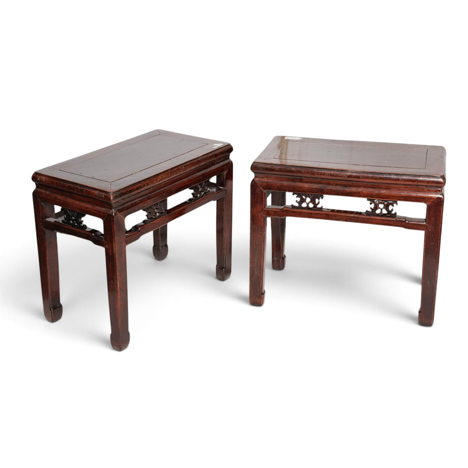 Pair of Antique Chinese Carved Wood Side Tables (1 of 8)
