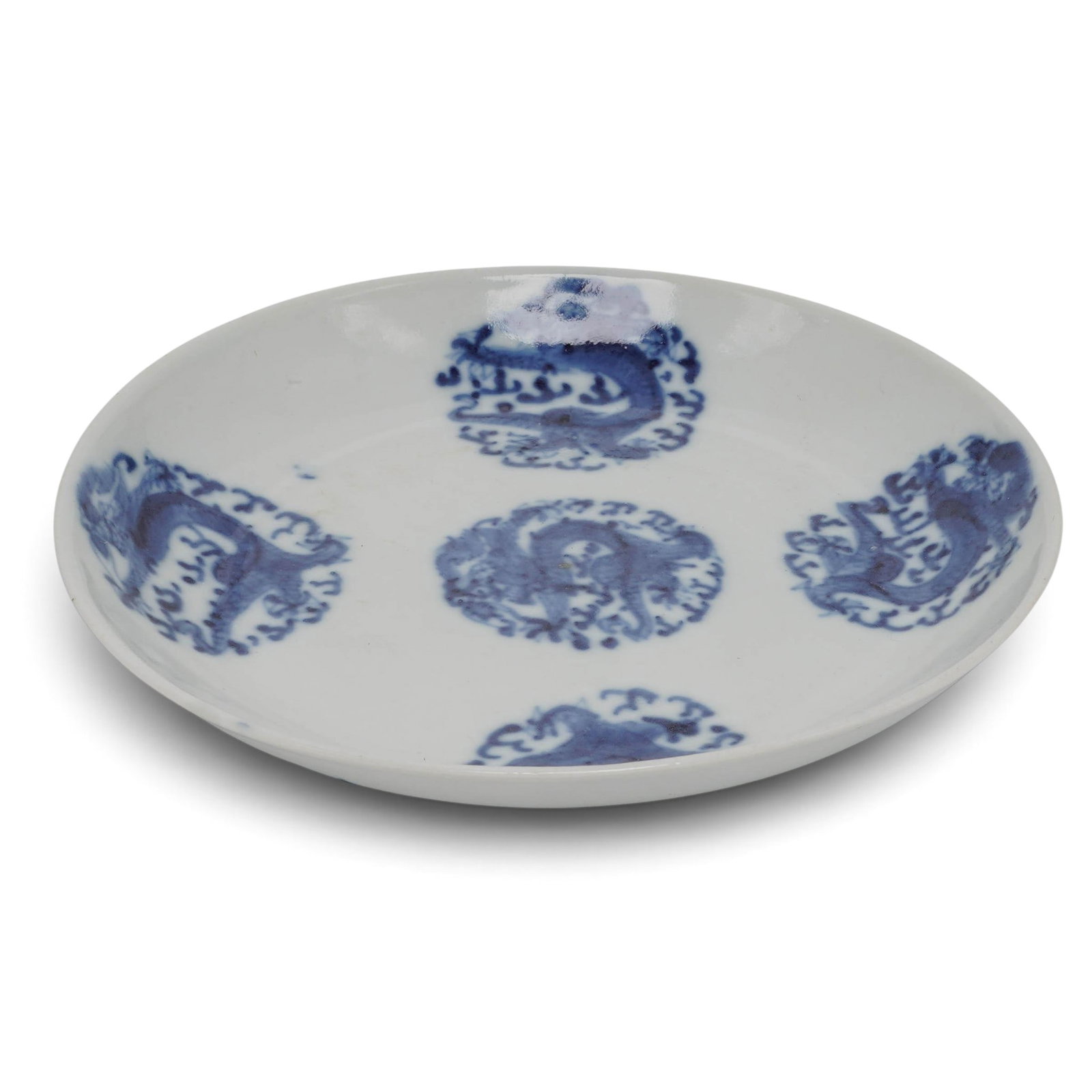 Vintage Chinese Blue & White Dragon Porcelain Dish (1 of 5)
