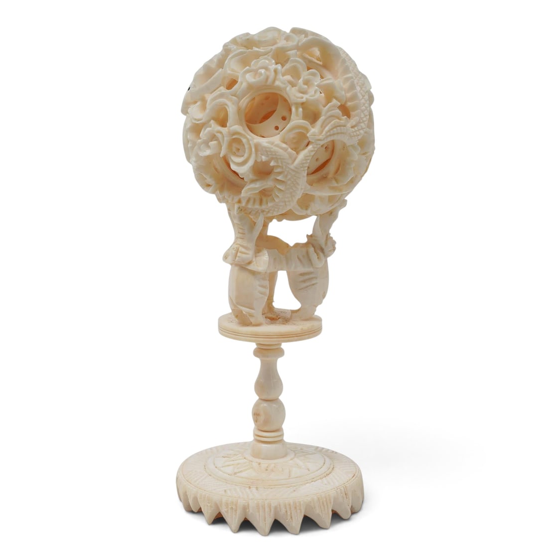 Vintage Chinese Carved Bone Puzzle Ball (1 of 9)