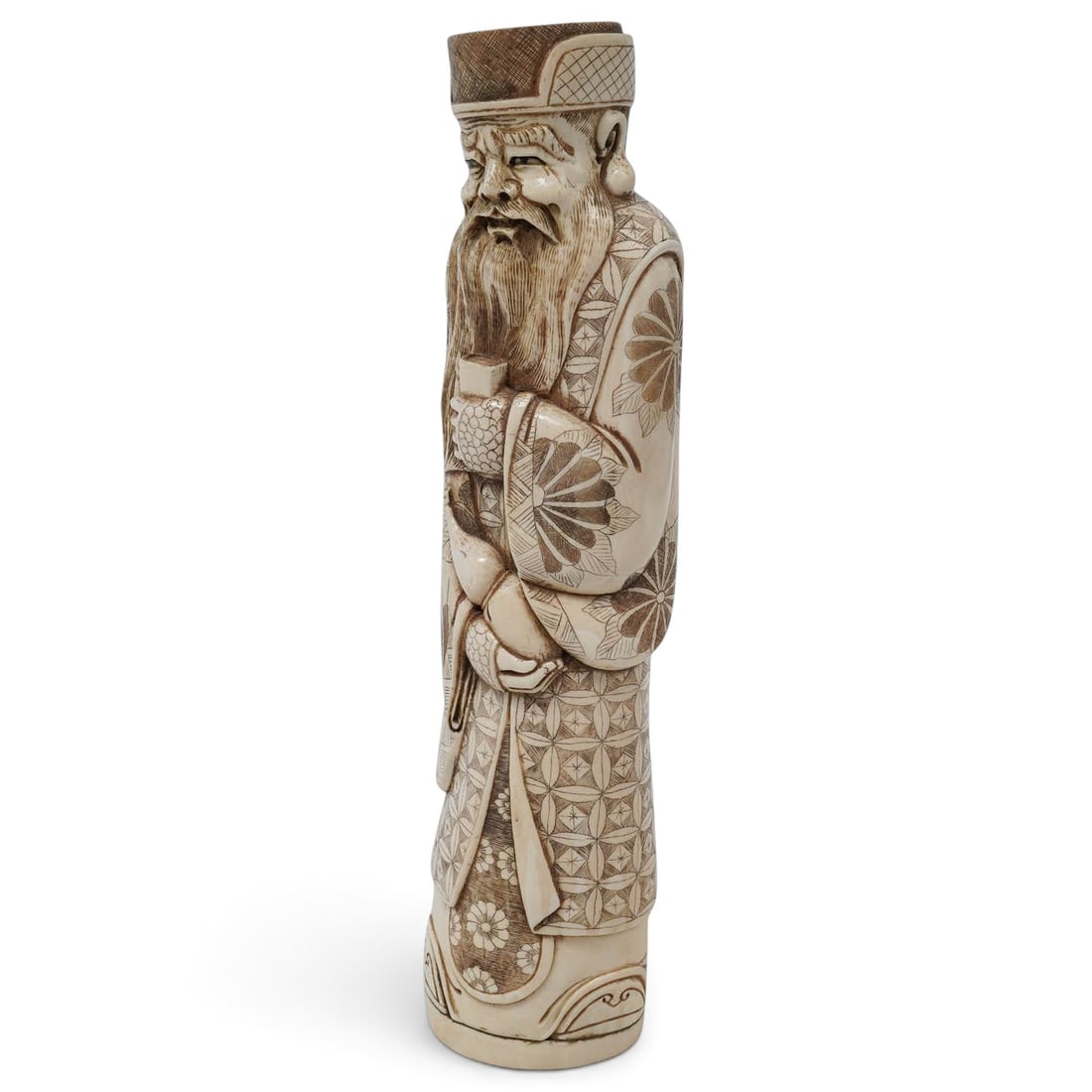 Antique Japanese Carved Bone Figural Okimono Sculpture (1 of 9)