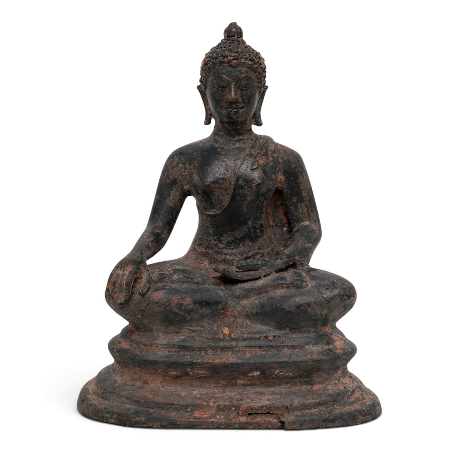 Antique Cast Bronze Seated Shakyamuni Buddha Statue (1 of 6)