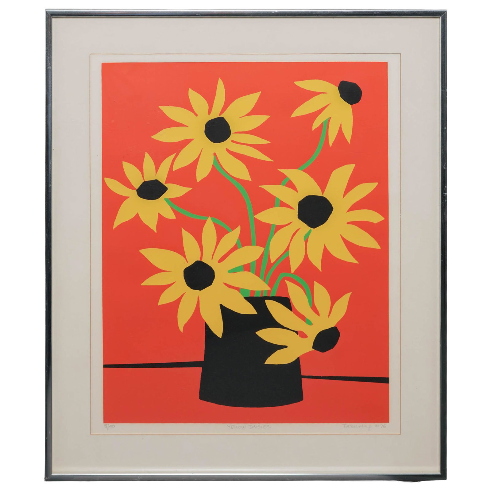 Mildred Dienstag (American) "Yellow Daisies" Serigraph (1 of 6)