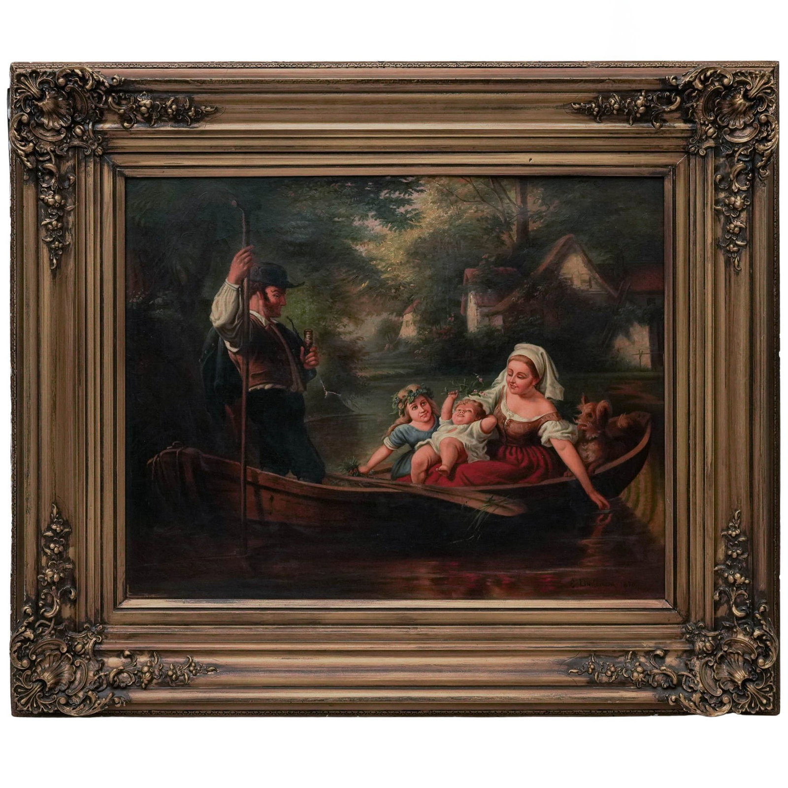 E. Linderum Oil on Canvas: E. Linderum Oil on Canvas 1870, Continental Artist/Designer/Manufacturer: Unknown. Marking(s): Signed and dated by the artist at lower right. Materials: Oil on canvas. Cataloger Note: Oil on canvas