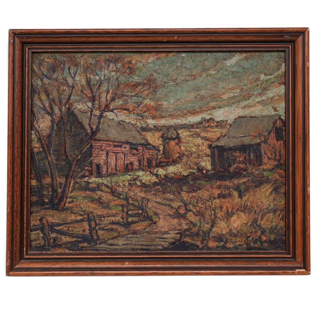 Edouard Franke Style Landscape Oil on Board (1 of 2)