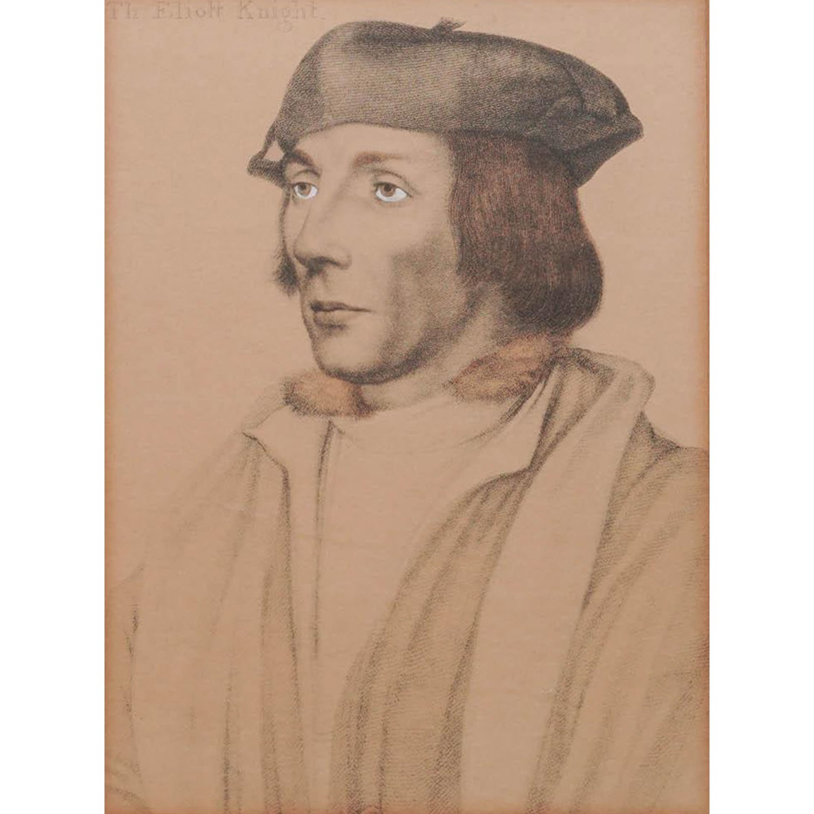 After Hans Holbein the Younger, "Sir Thomas Elyot, Knight" Stipple Engraving: After Hans Holbein the Younger, "Sir Thomas Elyot, Knight" Stipple Engraving Late 19th Century Artist/Designer/Manufacturer: After Hans Holbein the Younger. Marking(s): Titled “Th Eliott