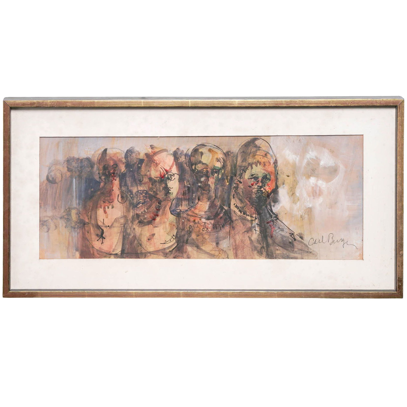 Werner Carl Burger (German, 1925-2023) "The Women" Mixed Media on Board (1 of 8)