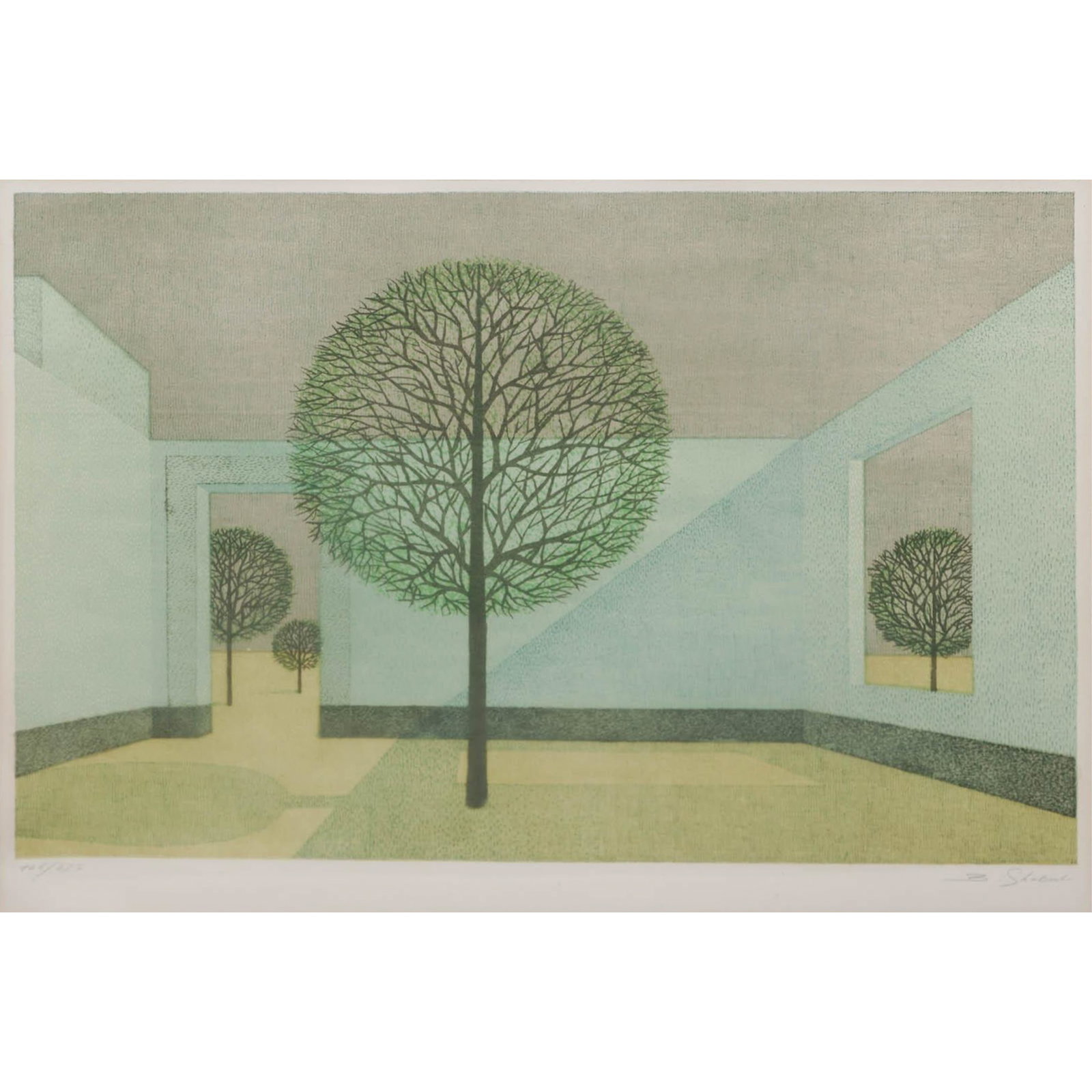 Bernard Ghobert (Belgian, 1914-1975) Surrealist Lithograph: Bernard Ghobert (Belgian, 1914-1975) Surrealist Lithograph Mid 20th Century, Belgium Artist/Designer/Manufacturer: Bernard Ghobert. Marking(s): Signed and numbered along lower margin; certificate of