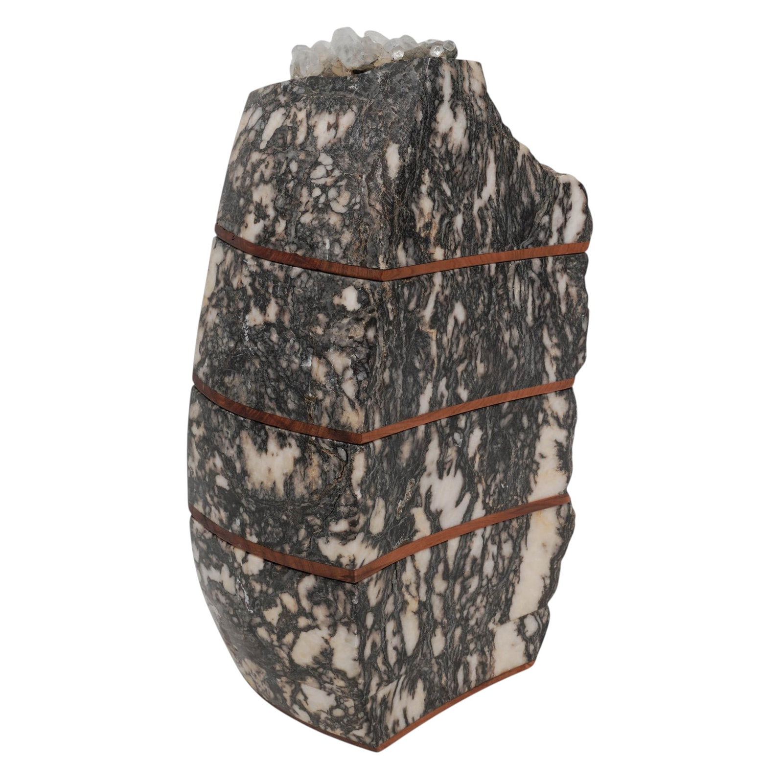 Signed Zebra Marble & Sandalwood Secret Box Sculpture (1 of 12)