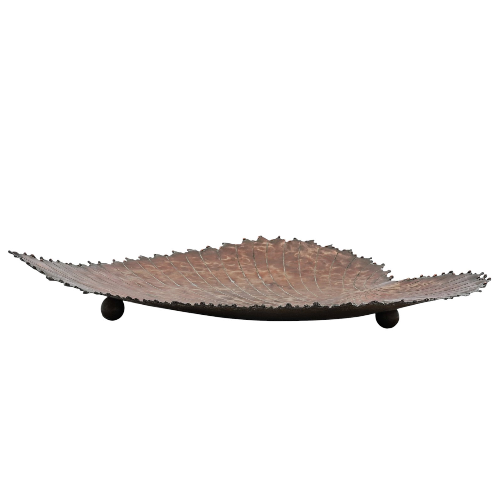 Large MCM Leaf-Shaped Copper Tray - 2
