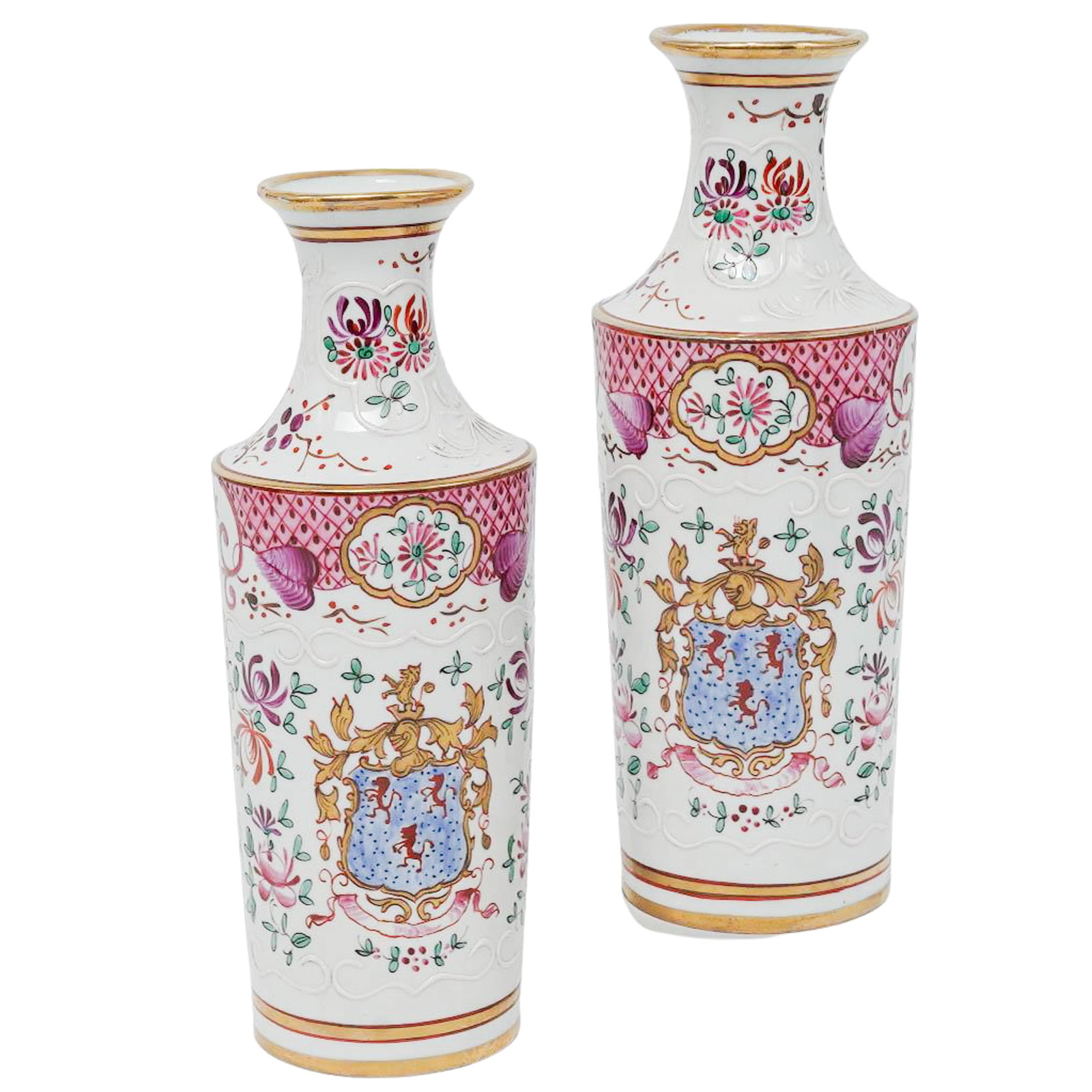 Pair of Edme Samson Chinese Porcelain Vases: Pair of Edme Samson Chinese Porcelain Vases 20th Century, France Artist/Designer/Manufacturer: Edmé Samson. Marking(s): Edmé Samson Asian-style mark to undersides. Materials: Porcelain, enamel & gil