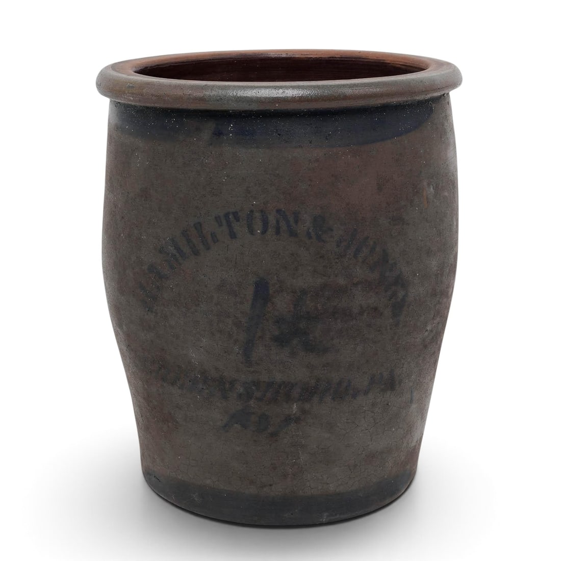 Antique Hamilton & Jones Salt Glazed Stoneware Crock (1 of 4)