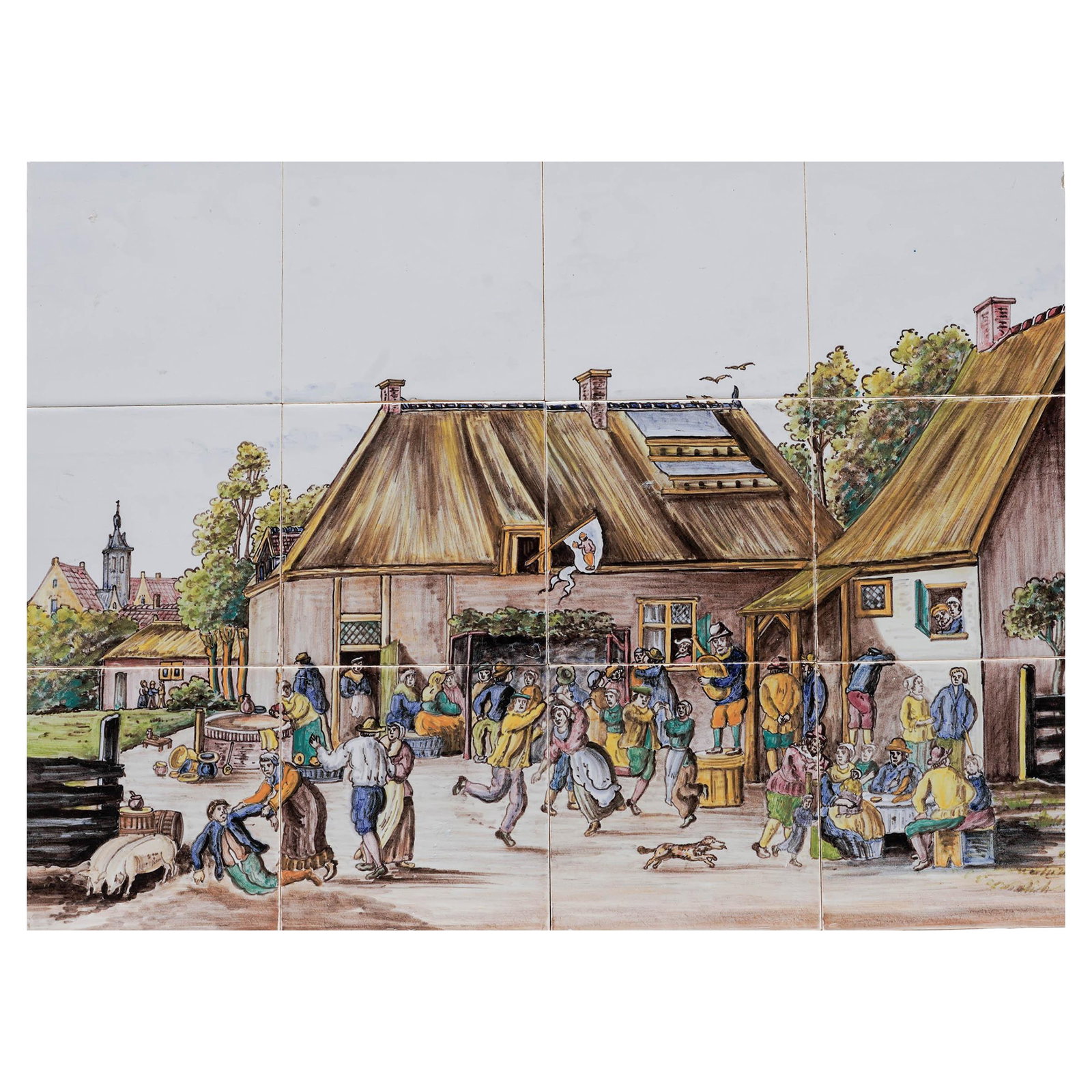 Vintage Delft-Style Hand Painted Tile Mural (1 of 12)