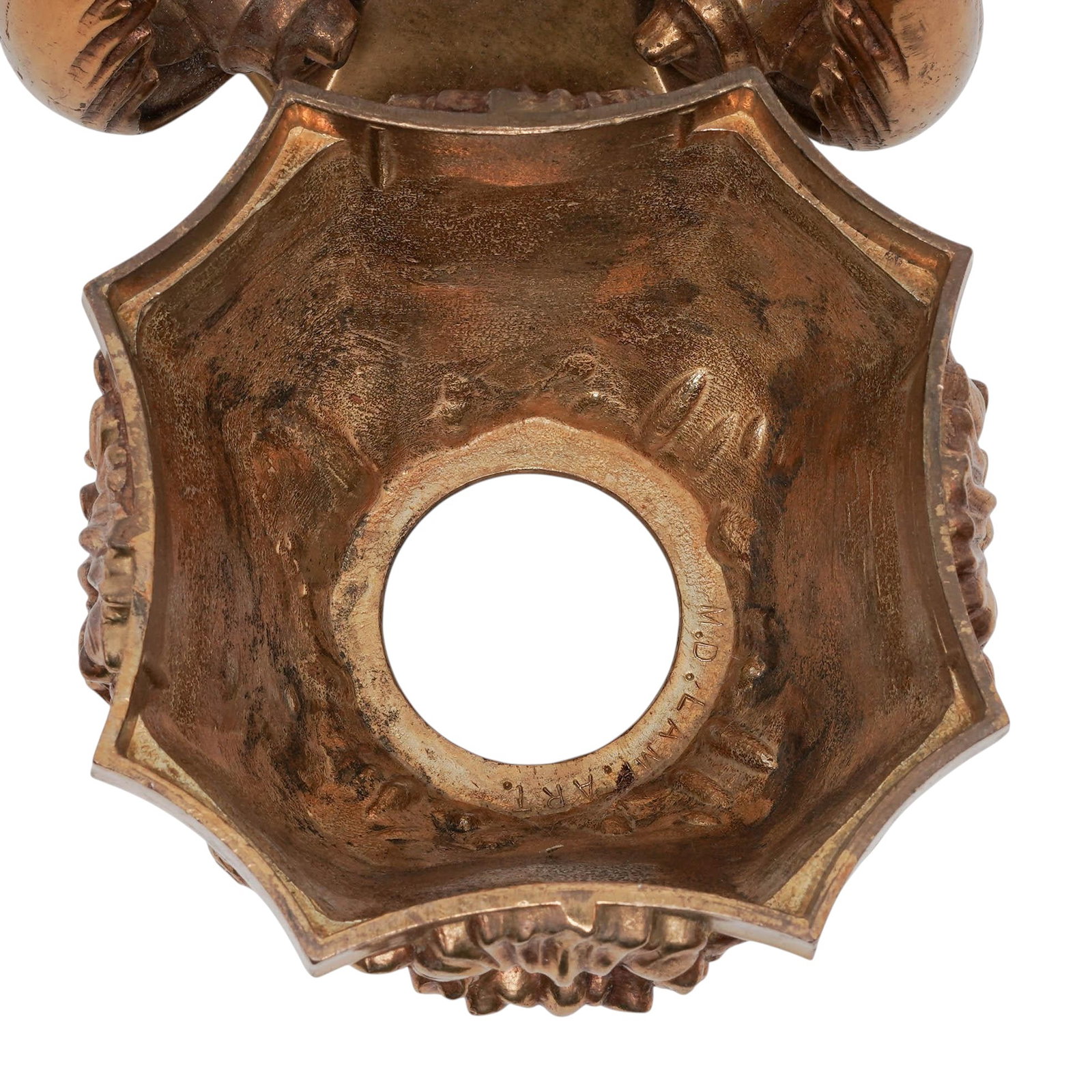 Hollywood Regency Ormolu Lamp Mount - 6