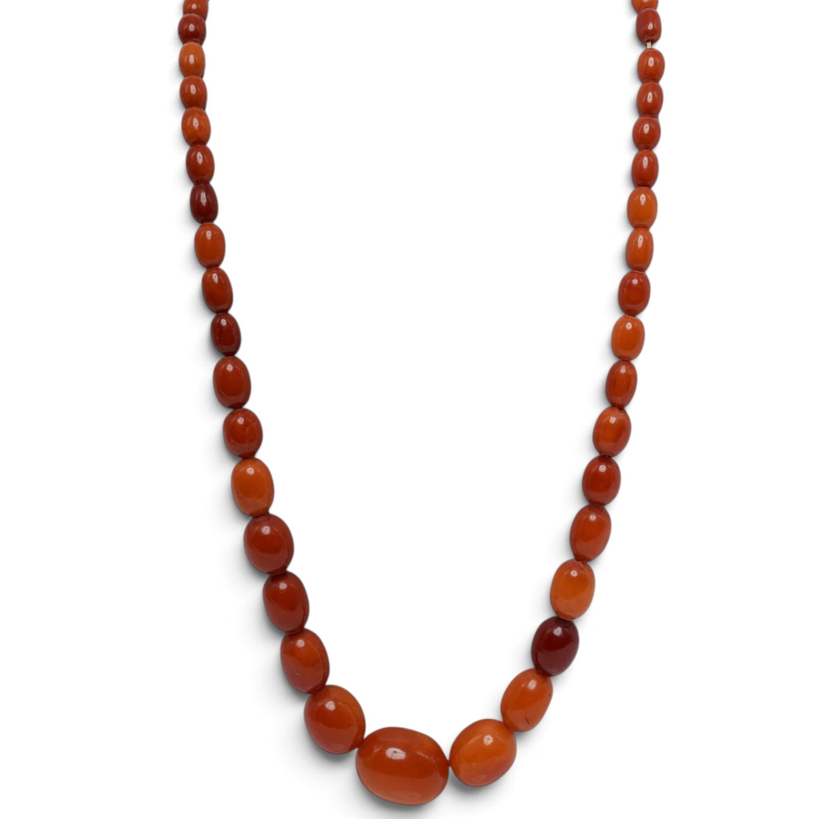 14k Gold & Egg Yolk Amber Beaded Necklace (1 of 4)