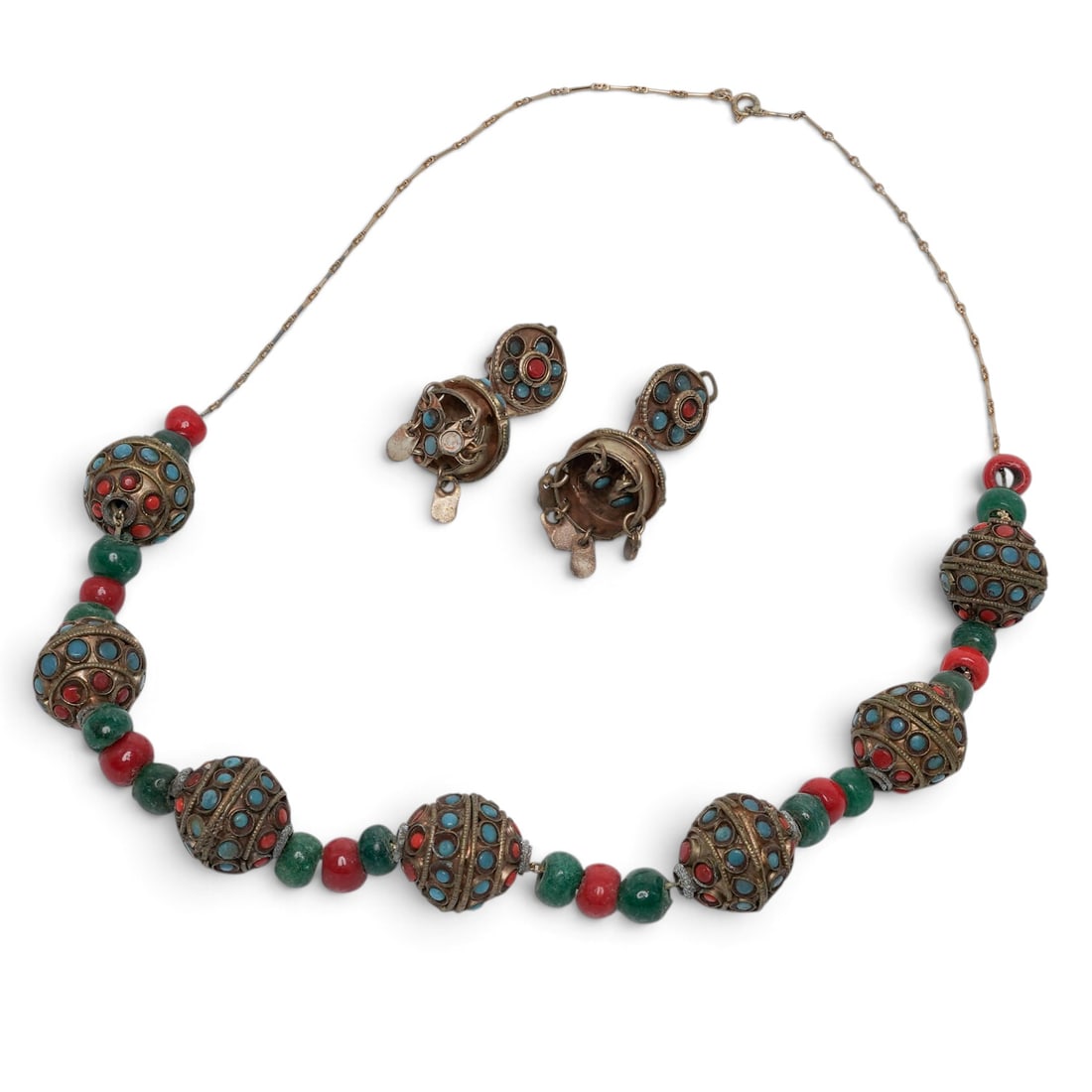 (2 pcs) Tibetan Necklace & Earrings Set (1 of 4)