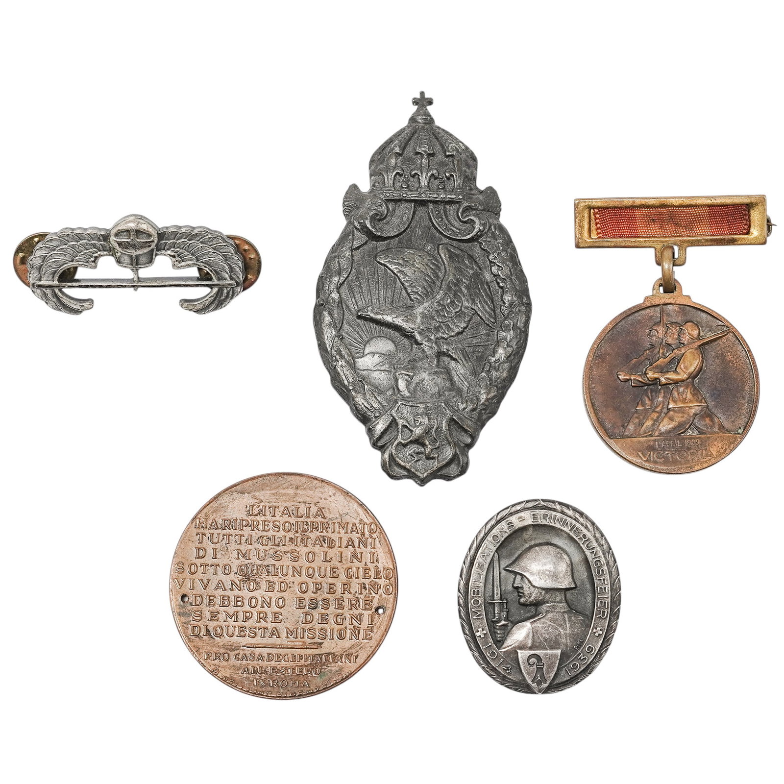 (5 pc) Vintage US & European Military Medals (1 of 2)