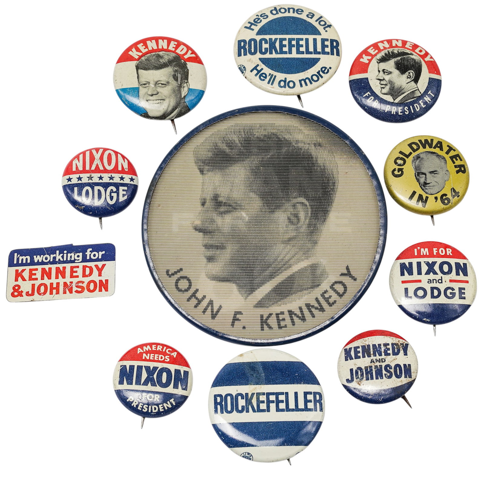 (11 pc) Vintage American Political Pins (1 of 6)