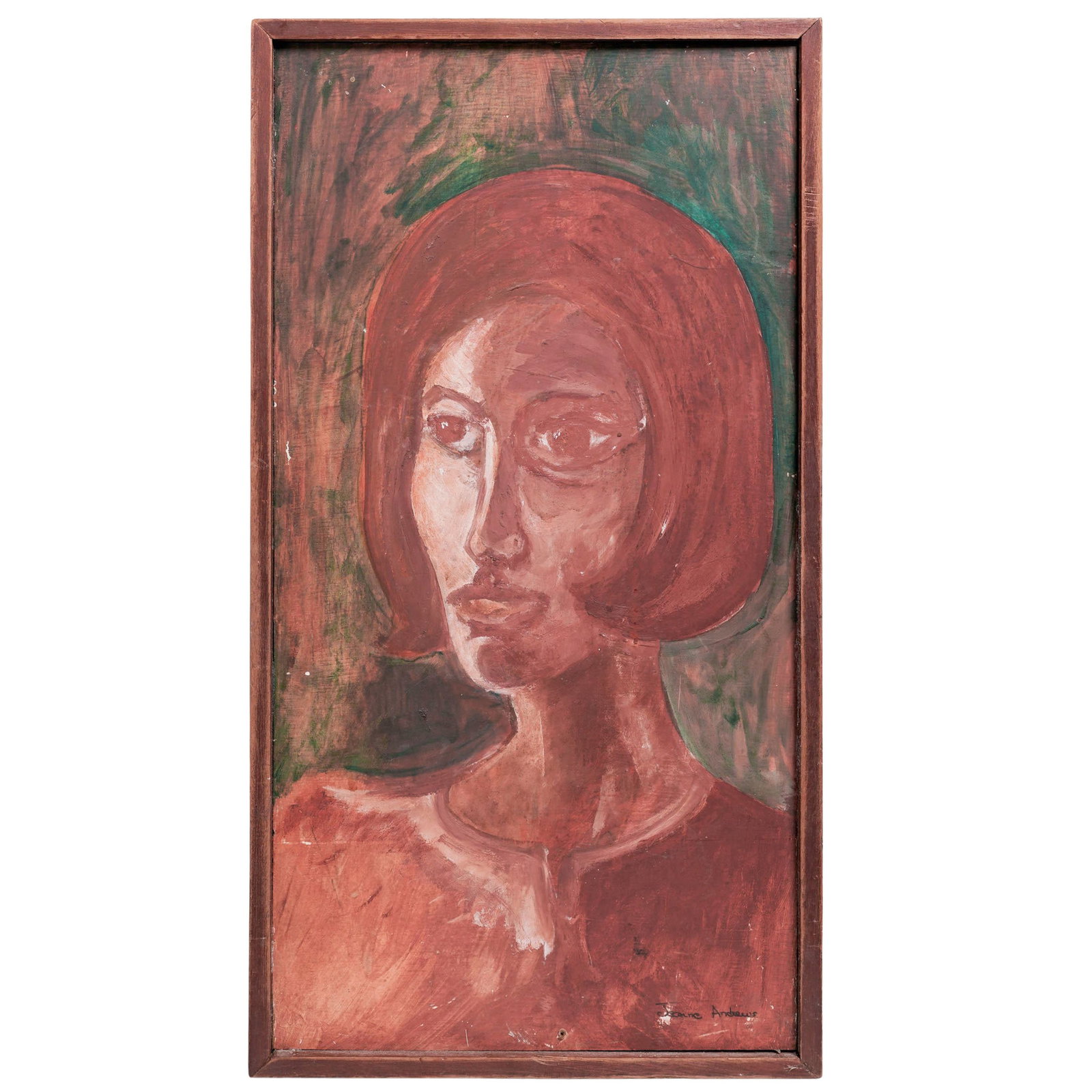 Jeanne Andrews Female Portrait Oil on Board Painting (1 of 4)