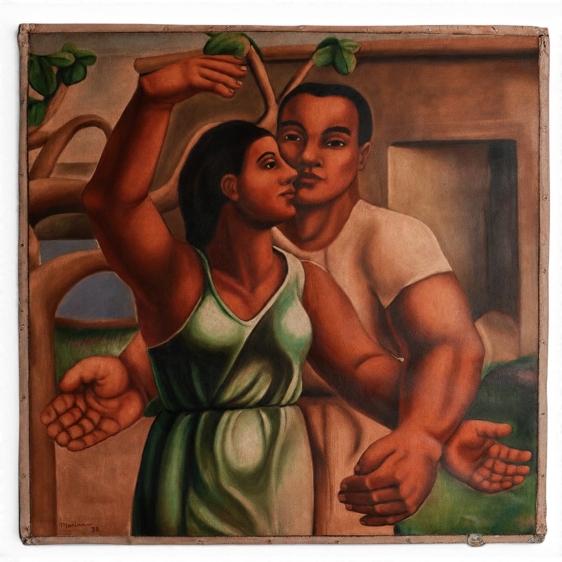 After Mariano Rodriguez (Cuban 1912-1990) "Unidad" Oil on Canvas: After Mariano Rodriguez (Cuban 1912-1990) "Unidad" Oil on Canvas 20th Cent., Cuban Artist/Designer/Manufacturer: Mariano Rodríguez (Cuban, 1912-1990) Marking(s): Signed “Mariano 38” at lower