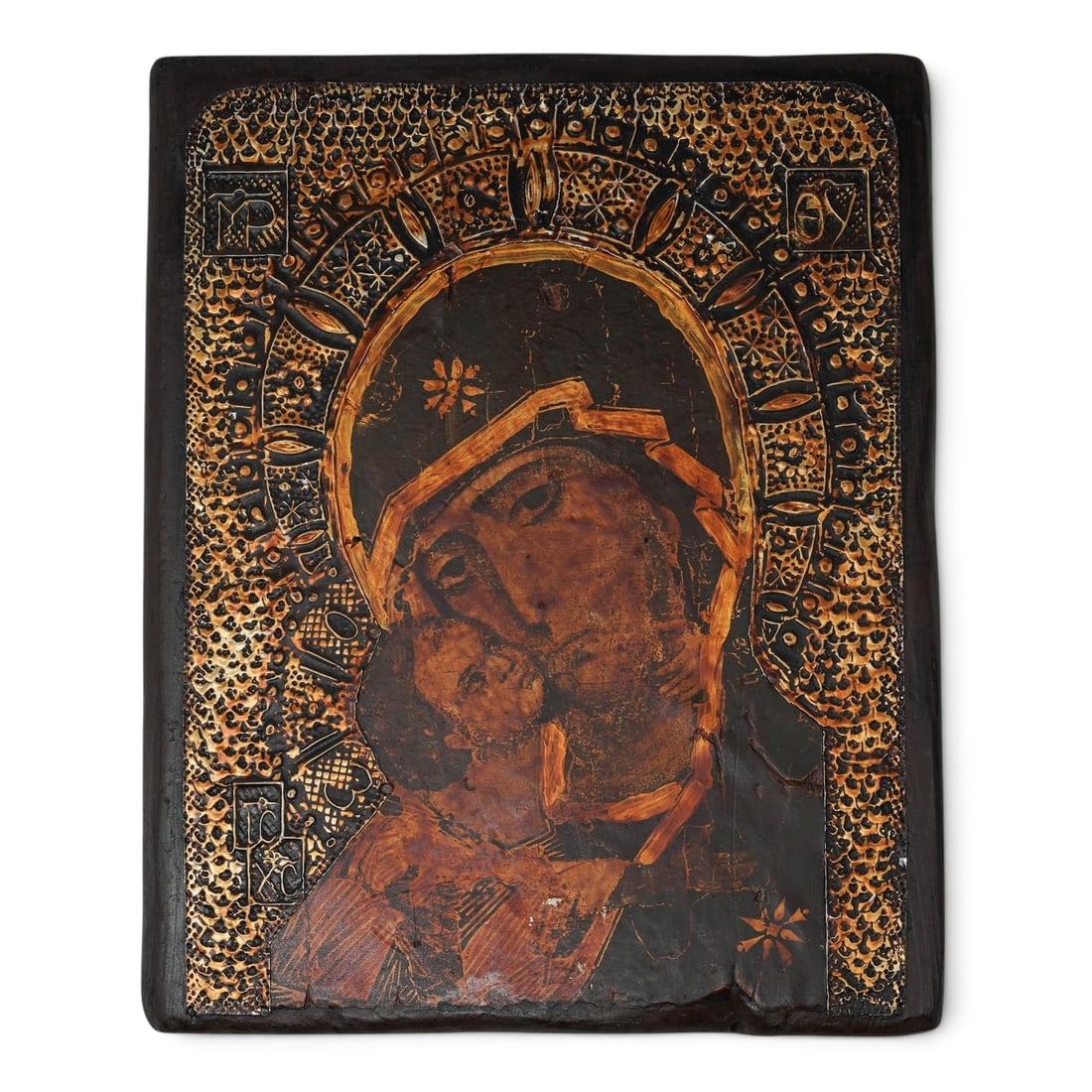 Russian-Byzantine Style Virgin Mary Holding Christ Child Icon (1 of 7)
