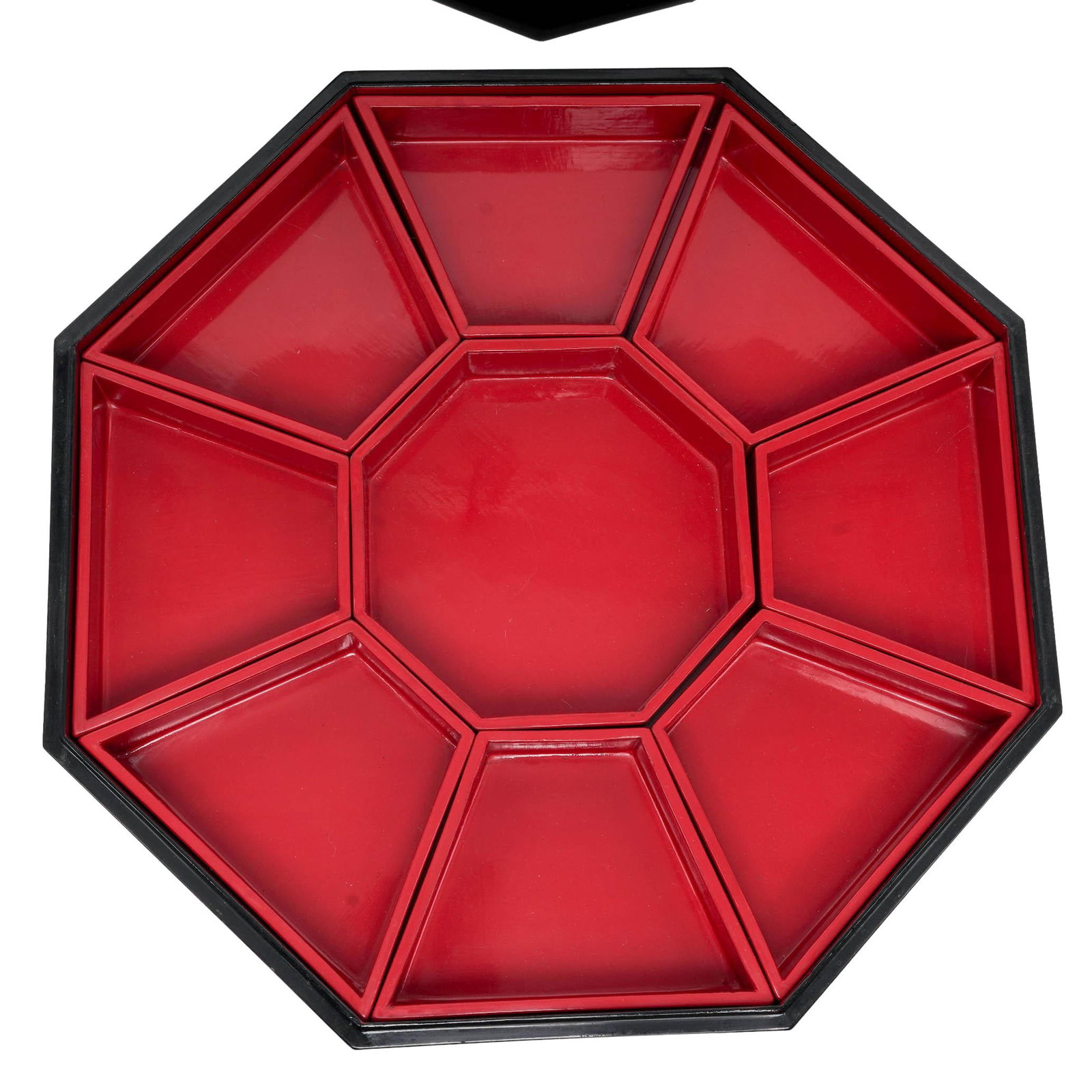 Chinese Octagonal Lacquerware & MOP Box - 4
