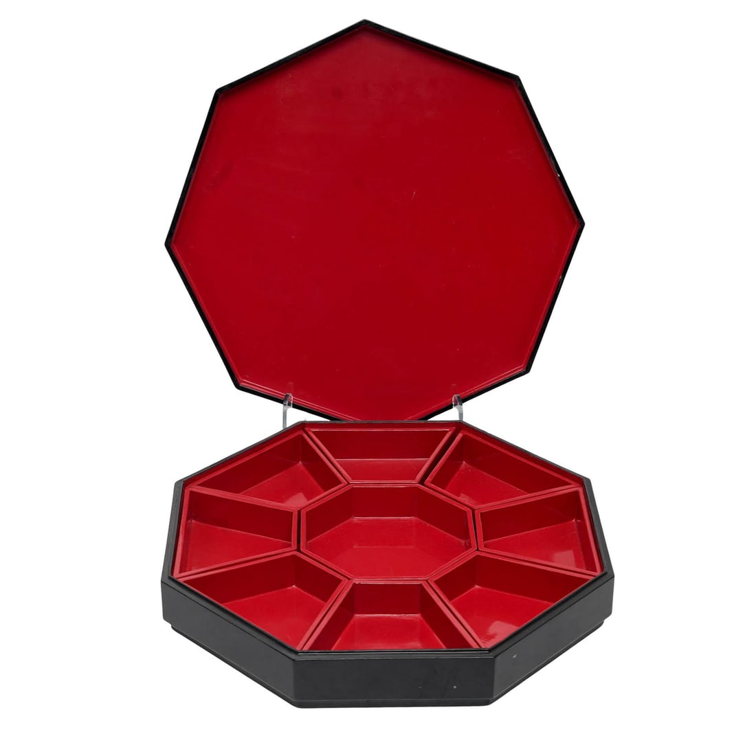 Chinese Octagonal Lacquerware & MOP Box - 5